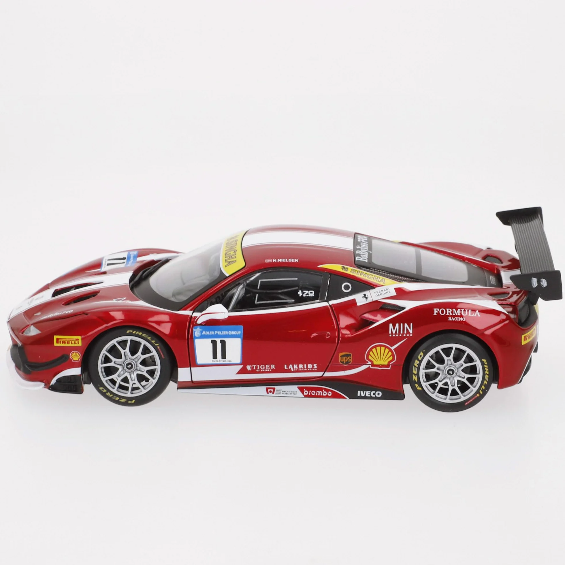 BBURAGO - Ferrari 488 Challenge 2017 Formula Racing - Modellino Realistico Auto in Scala 1:24, Licenza Ufficiale Ferrari, Età Consigliata 3+ Anni