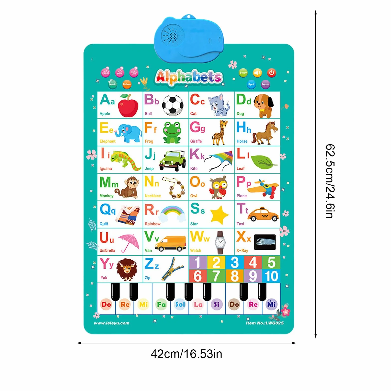 Tabella Elettronica Alfabeto Parete, Giocattoli Elettronici Interattivi Alfabeto, Poster Alfabetos Apprendimento Tattile Tabella Parlante Parete, Divertente Educativo Parlante Giocattolo Didattico