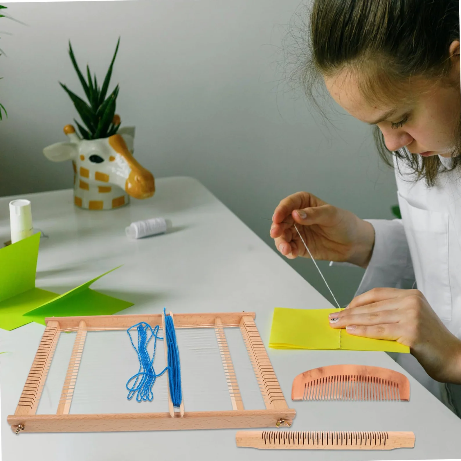 HOMSFOU telaio Loom perline per la produzione di gioielli macchina per tessere fatta a mano IL fornitura di tessitura fai da te giocattolo di tessitura cognitiva di legno