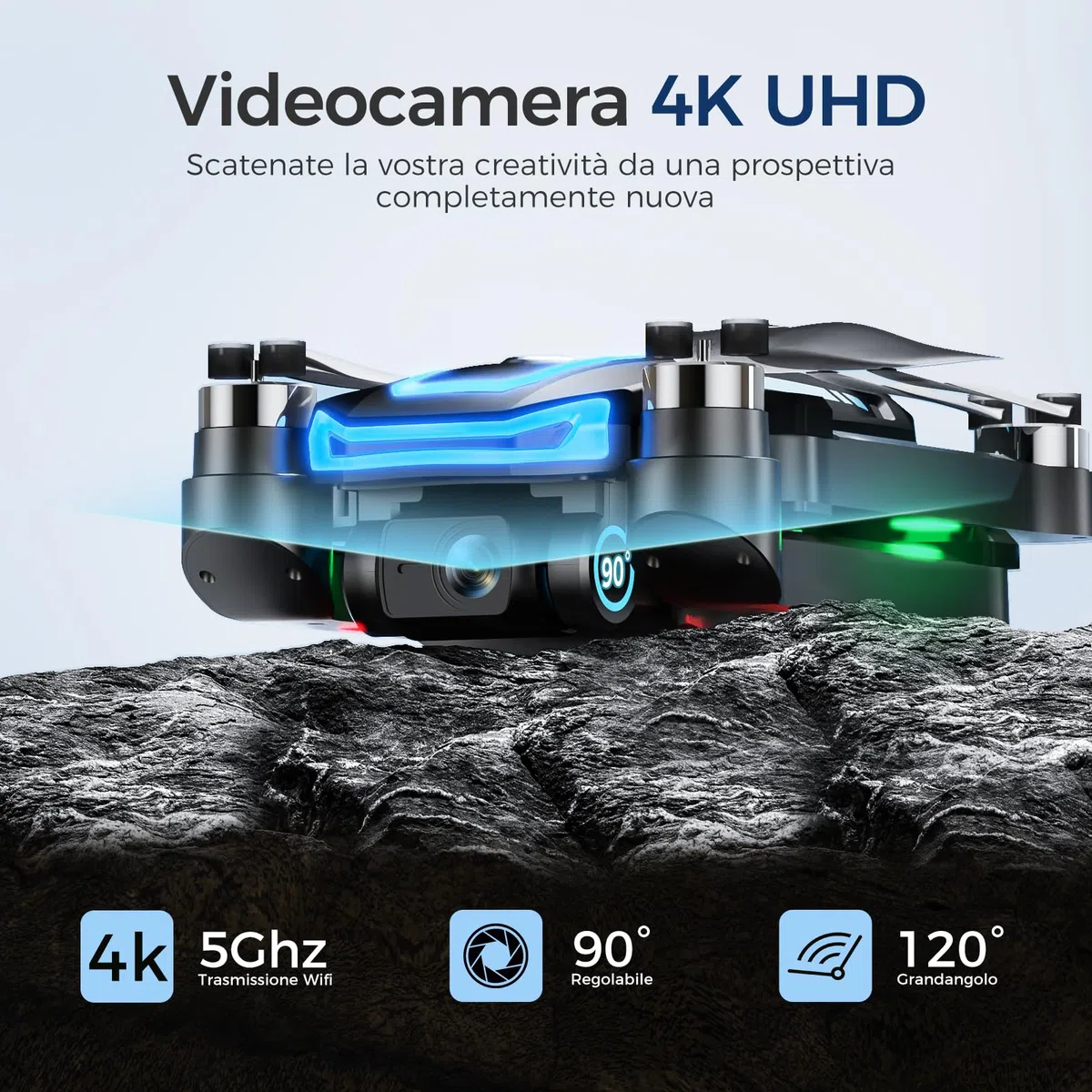 G10 GPS Drone con Telecamera 4K Professionale per Adulti e Bambini (Radiocomando con Schermo) FPV Droni con Motor Brushless, Transmissione 5G, Return Automatico, Quadcopter per Principianti, <249g, C0