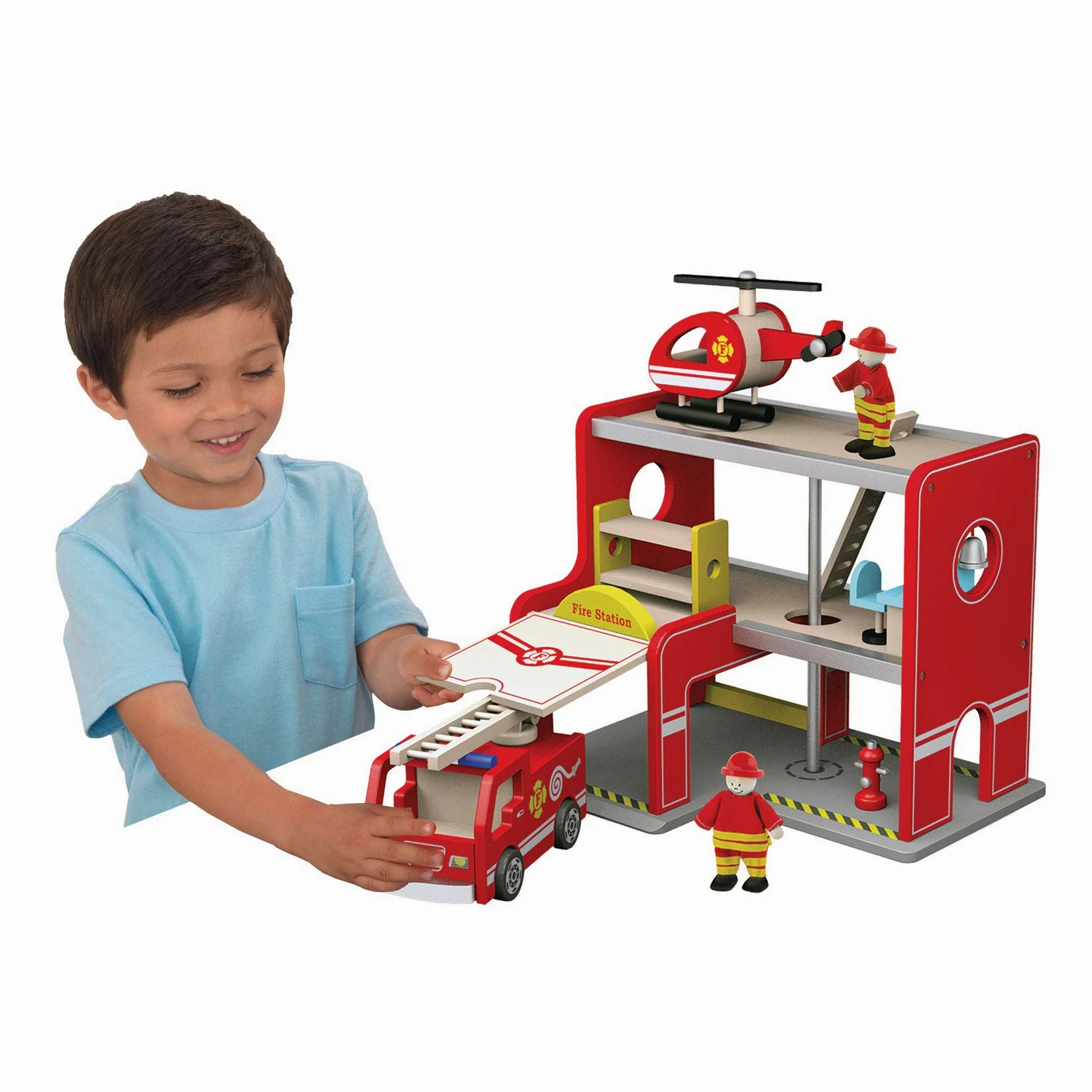 Stazioni Pompieri Con Accessori Cm 35 X 25 X 28 Automezzo Giocattolo Gioco 881