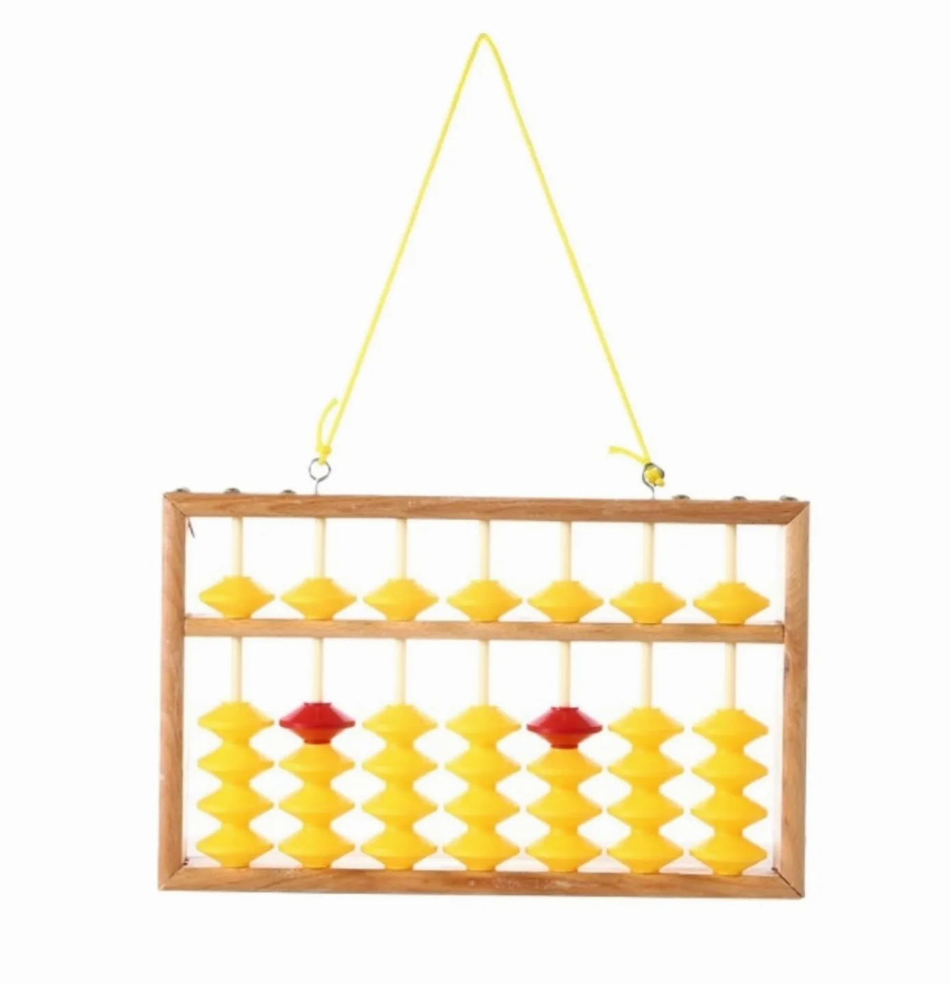 Abaco, 7 Colonne Abaco in Legno Appeso Strumento Educativo Cinese Calcolatrice for Studenti Insegnanti Abaco Gioco Educativo(Gold)