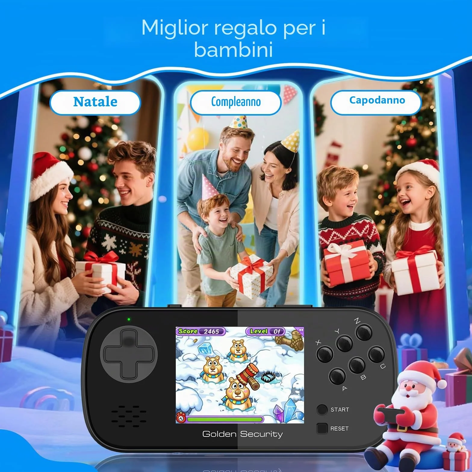 Gioco Per Bambini Con Schermo da 3,5" Grande, Preinstallato Con 156 Giochi HD Classici Retrò, Console Portatile Con Batteria Ricaricabile, Regalo Elettronico Arcade Mini per Ragazzi e Ragazze (nero)