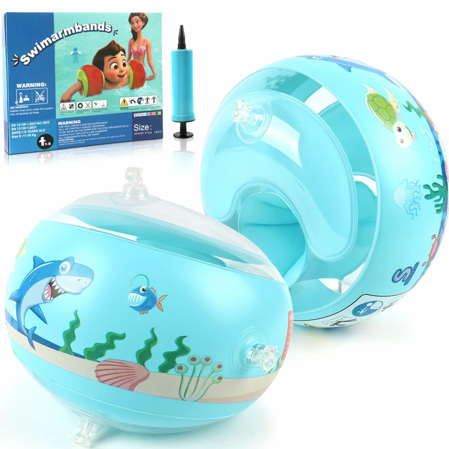 Braccioli Bambini 3-6 Anni, Assistente per il Nuoto per Bambini, Braccioli Gonfiabili per Neonati Sopra 1 Anno e di 6-25 kg