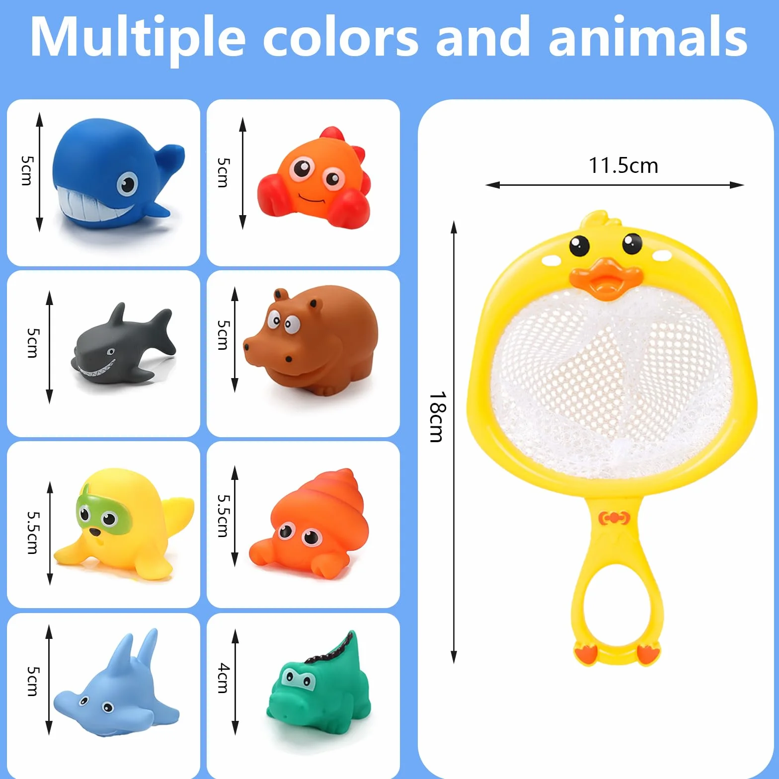 Giochi Bagnetto Neonato - Set 9 Pezzi Giochi da Bagno Senza Muffa Senza Foro, Animaletti di Gomma per Bambini, Giochi Bagnetto Neonato,Giochi d’Acqua e Piscina per Neonati e Bimbi