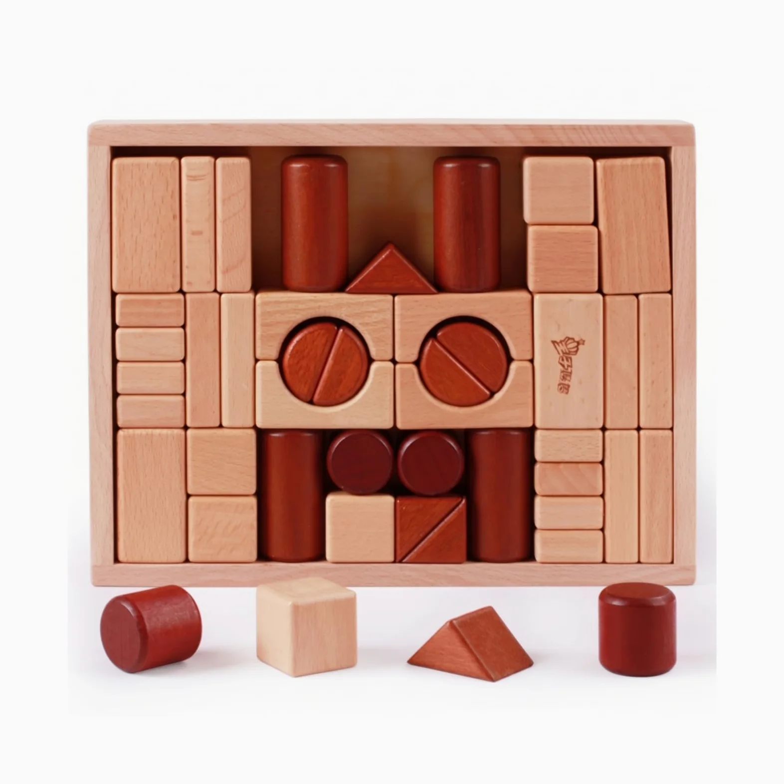 Qianly Vassoio Legno Blocchi Geometrici Blocchi Geometrici Legno Creatività Pensiero Logico Incastro Forme Geometriche per Bambini