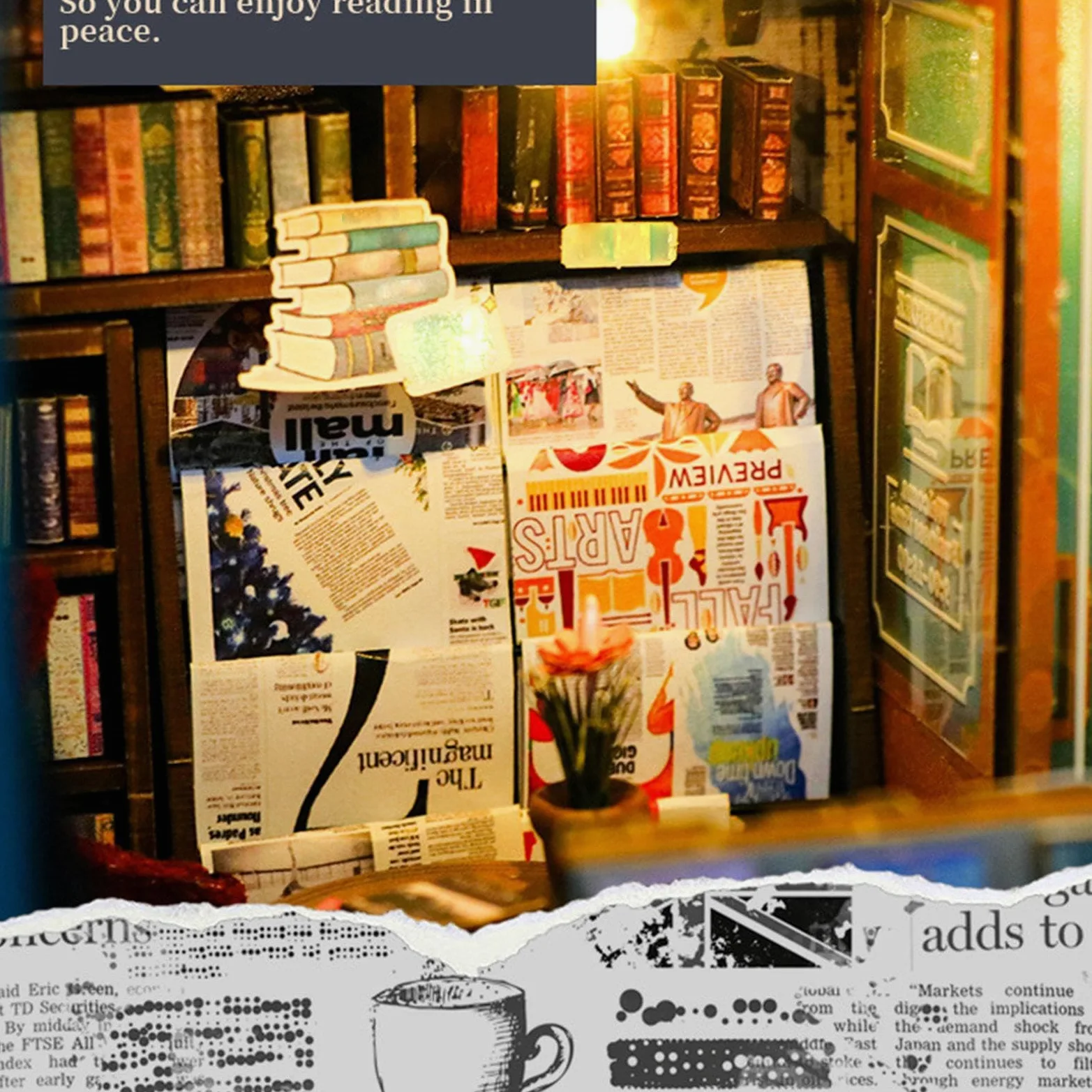 Kit Angolo Lettura Kit Casa In Miniatura | Angolo Illuminato Creativo Per Scrivania Ufficio Casa Studio Giardino Fatato Soggiorno Display Libreria