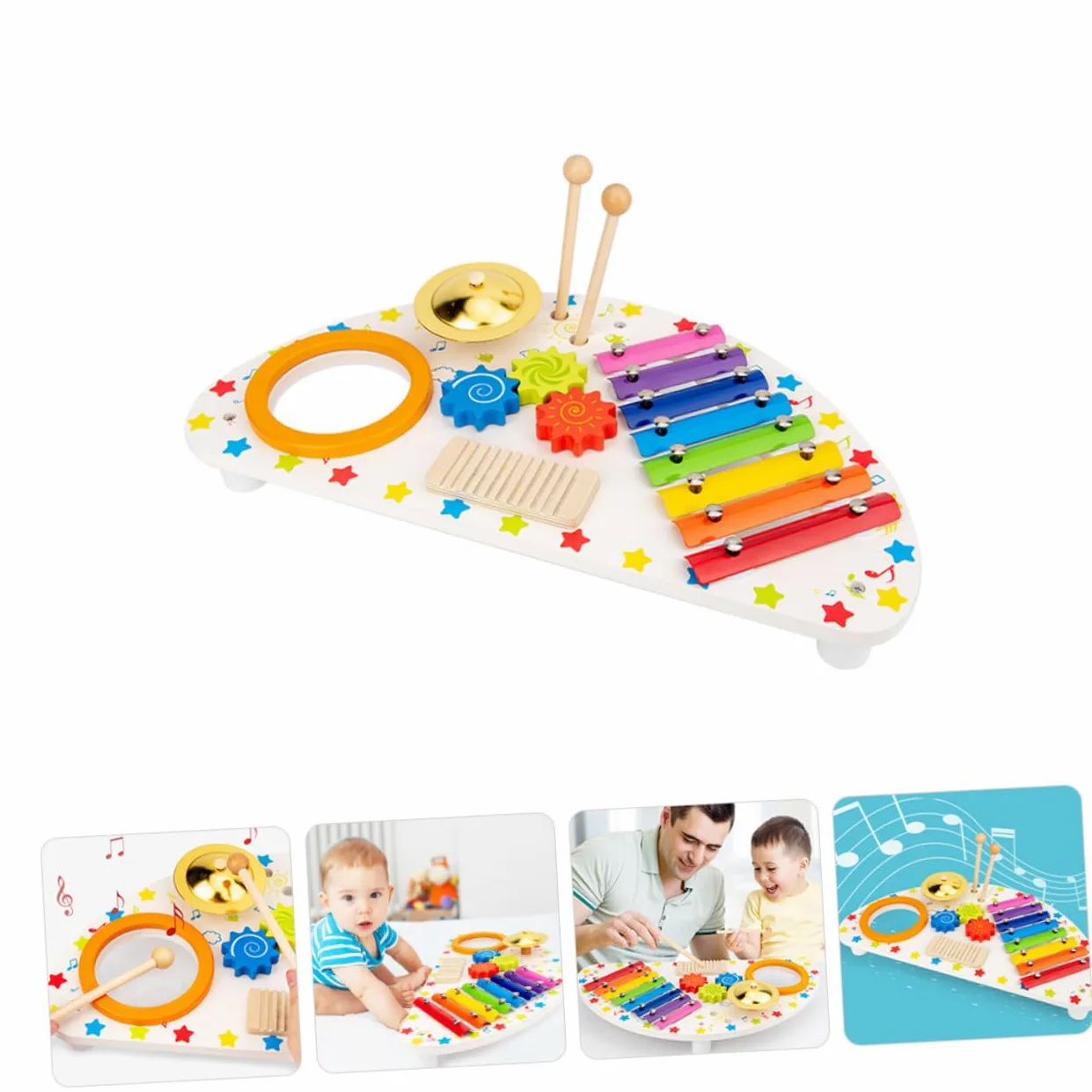 Giocattolo Musicale Xilofono in Legno Set 1 per Ragazzo Ragazza | Gioco Educativo, Intrattenimento per Feste, Sviluppa Ritmo, Interazione Genitore-figlio