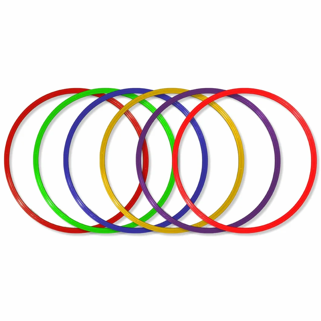 Set di 6 cerchi - Diametro 50 cm - Cerchi da corsa - Cerchi quadrati per la scuola