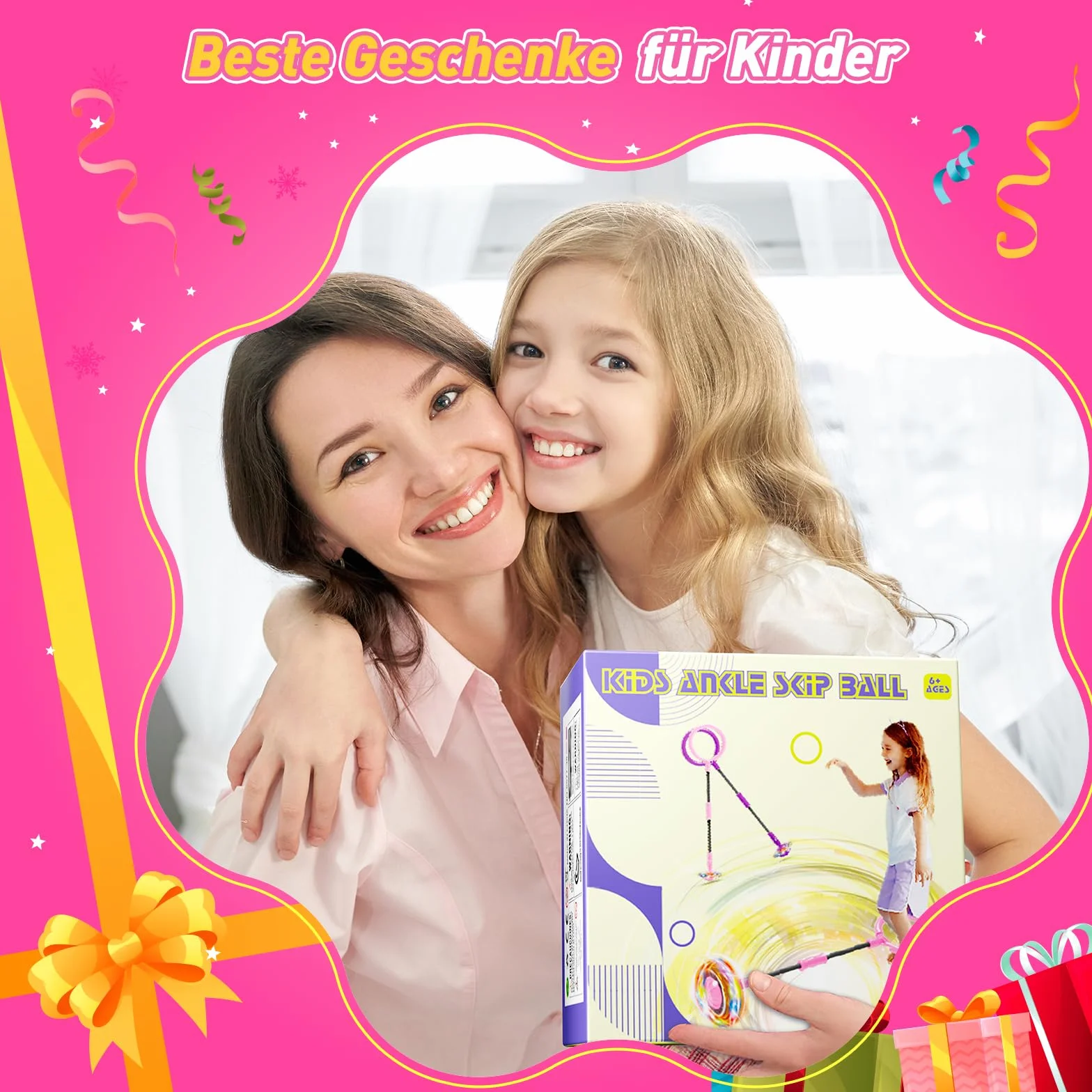 Hot Bee Bambini Anello Saltellante Luminoso con Contatore, Timer, Contatore di Calorie, Giocattolo Regalo per Ragazze 6 7 8 9 10 11 Anni, Ruota Oscillante Ricaricabile, Natale, Compleanno Rosa