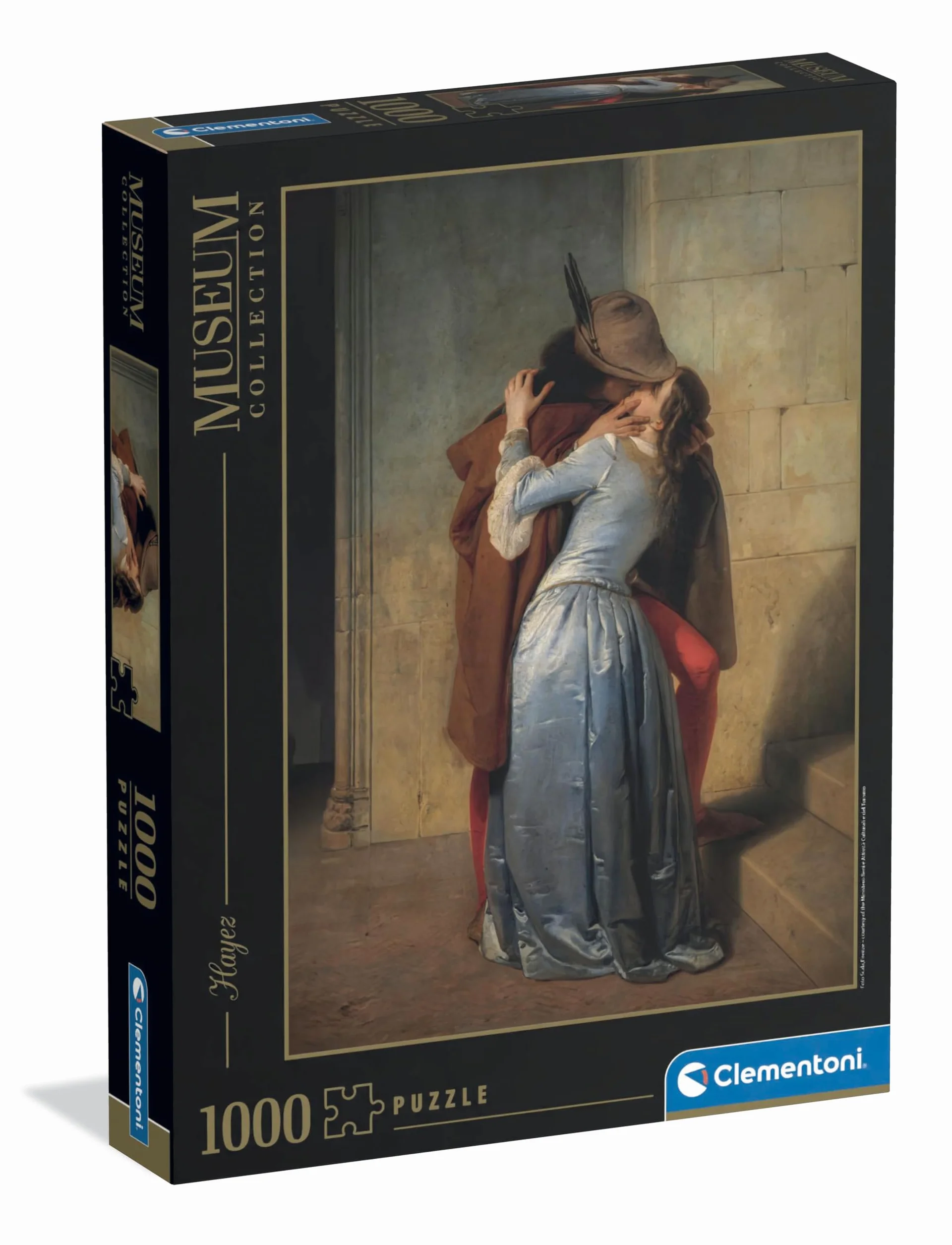 Clementoni - Puzzle 1000 Pezzi Arte per Adulti e Ragazzi, Museum Collection, Tema Bacio di Hayez, Idea Regalo Uomo e Donna, Made in Italy, 70x50 cm, 39994