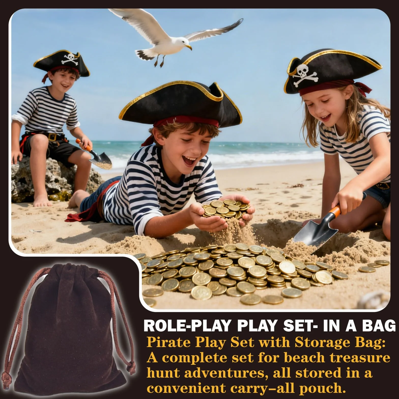 ZUCOS Set di monete da pirata, in metallo, decorazione per giochi da tavolo DND, cosplay, realistica medievale, tesoro dei pirati (oro 12, argento 12, Copper 12, Large)
