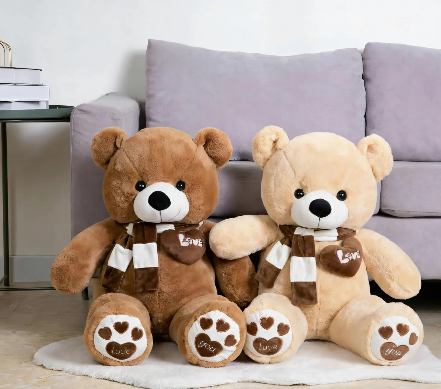 YunNasi Orso di Peluche Gigante Orsacchiotto Gigante | Morbido Peluche Giganti Bianco XL Marrone Chiaro