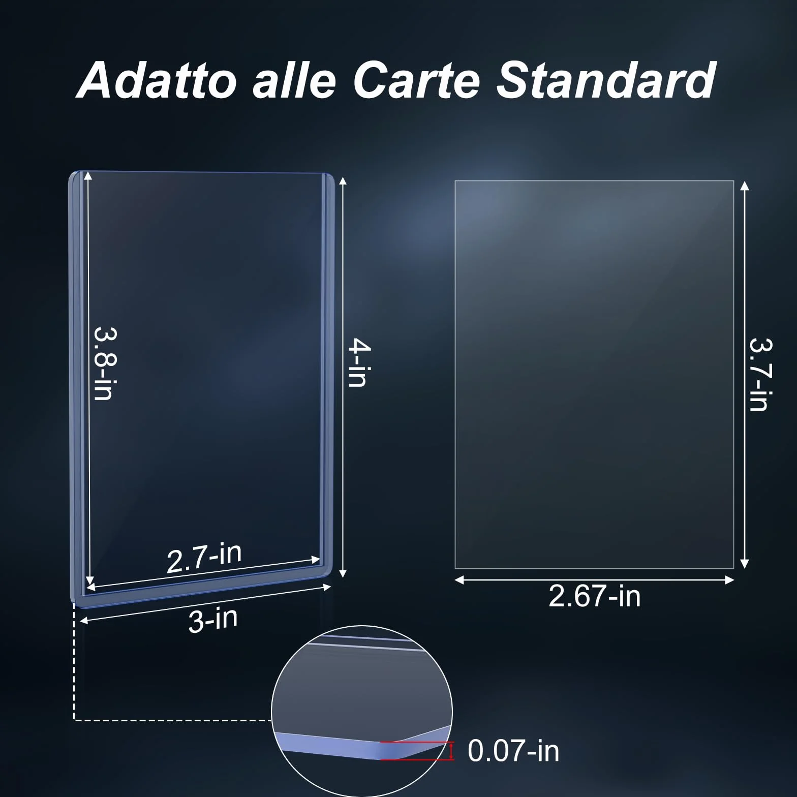 Mlikero 400 Bustine Protettive, Rigidi Card Sleeves Bustine Carte, Protezione per le Carte Collezionabili, 3x4 Pollici (200 Sleeves Rigide + 200 Sleeves Trasparenti)