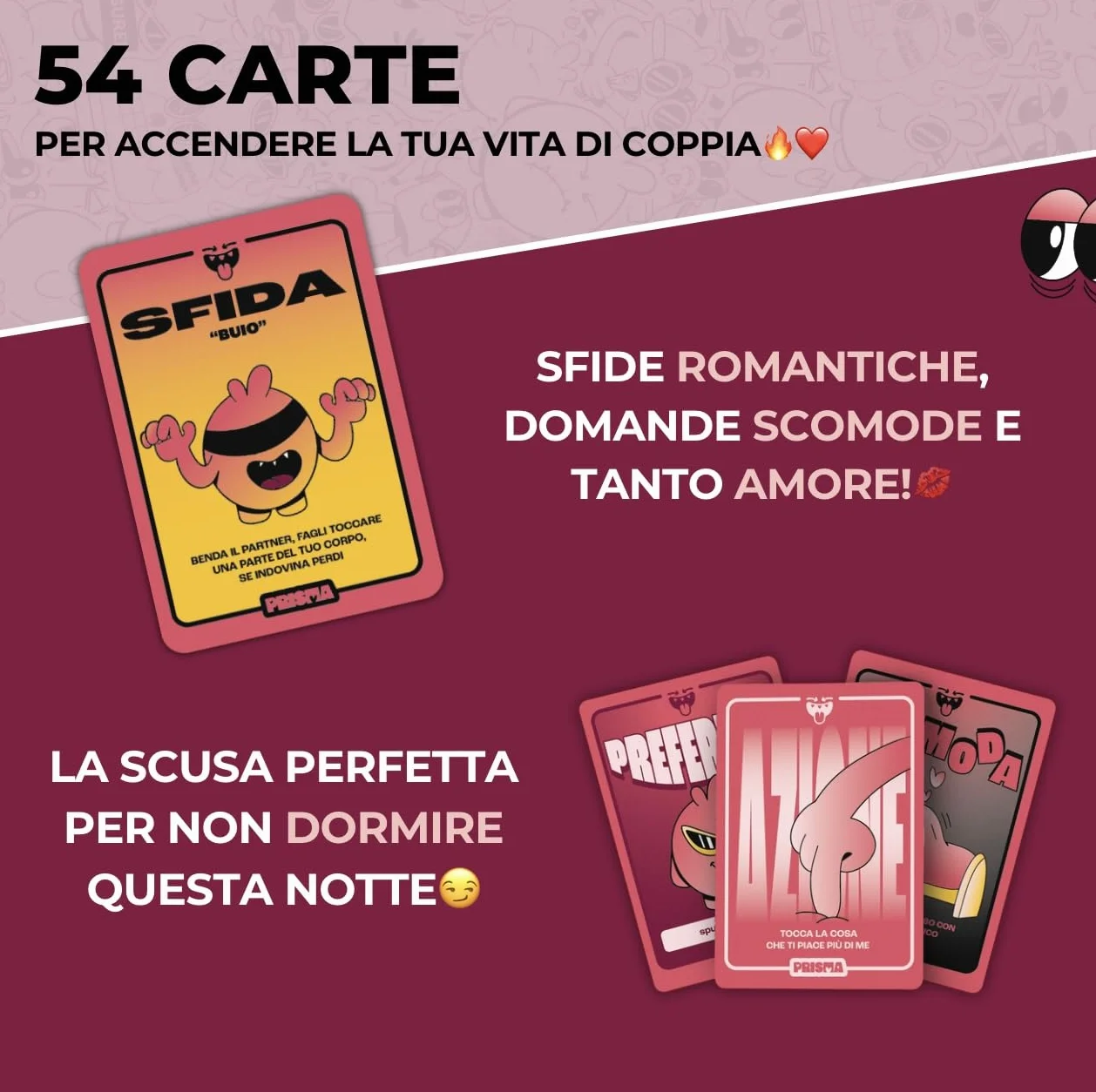 PRISMA - Giochi da Tavolo di Coppia Giochi di Carte - Idee Regalo per Lei e Lui, per Natale, Amica, Fidanzati, Amiche, San Valentino - Regali Simpatici e Divertenti