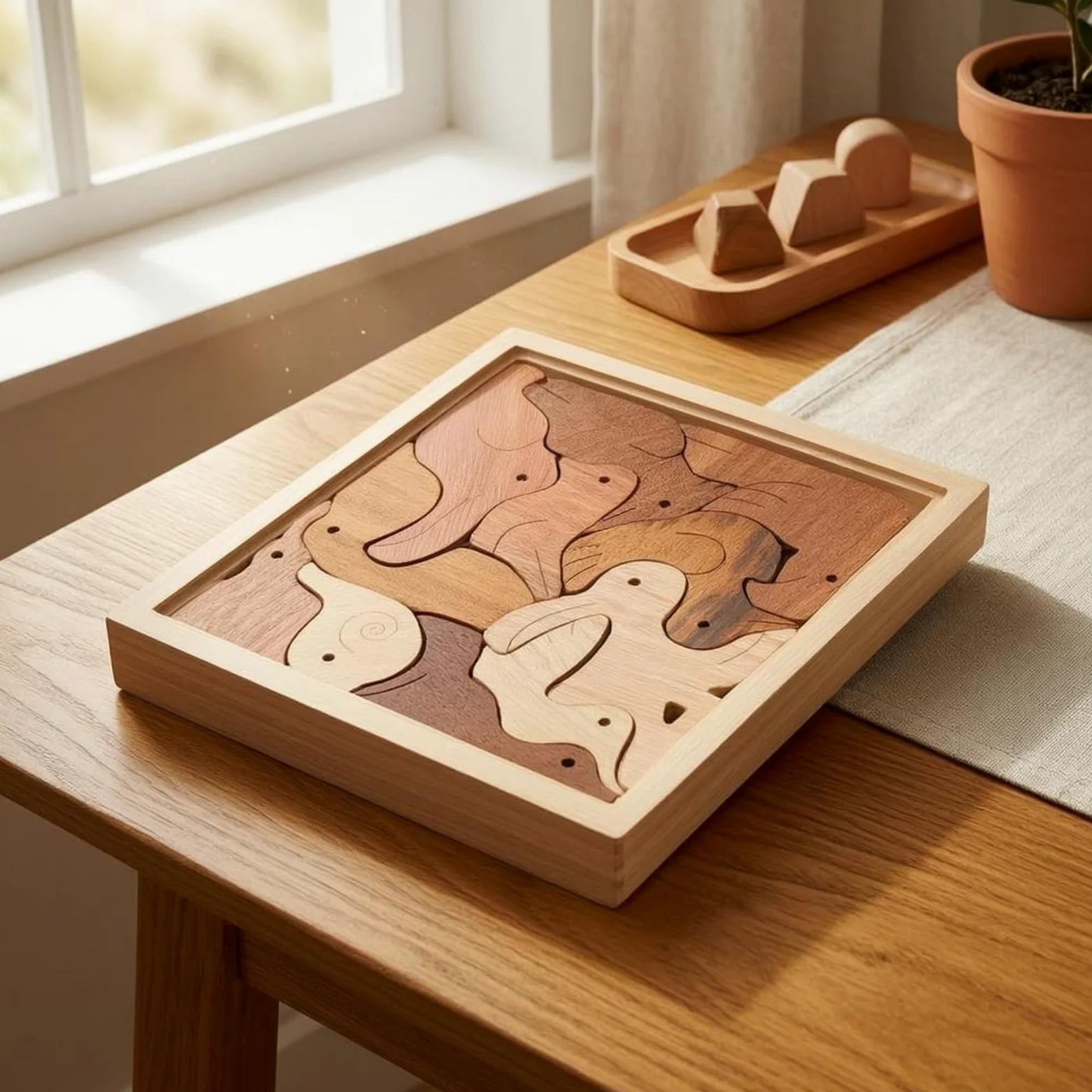 Puzzle Didattico Bambini Gioco Educativo Legno Tavola Incastro Forme Griglia Abbinamento 3D Blocchi Legno Incastri, Puzzle 3D In Legno Con Verdure