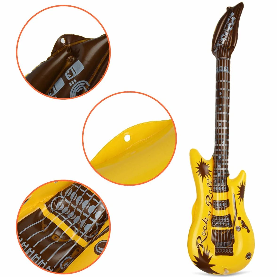 Chitarra Gonfiabile per Bambini 22 Pezzi Strumenti Musicali Gonfiabili Decorazione Feste Compleanno