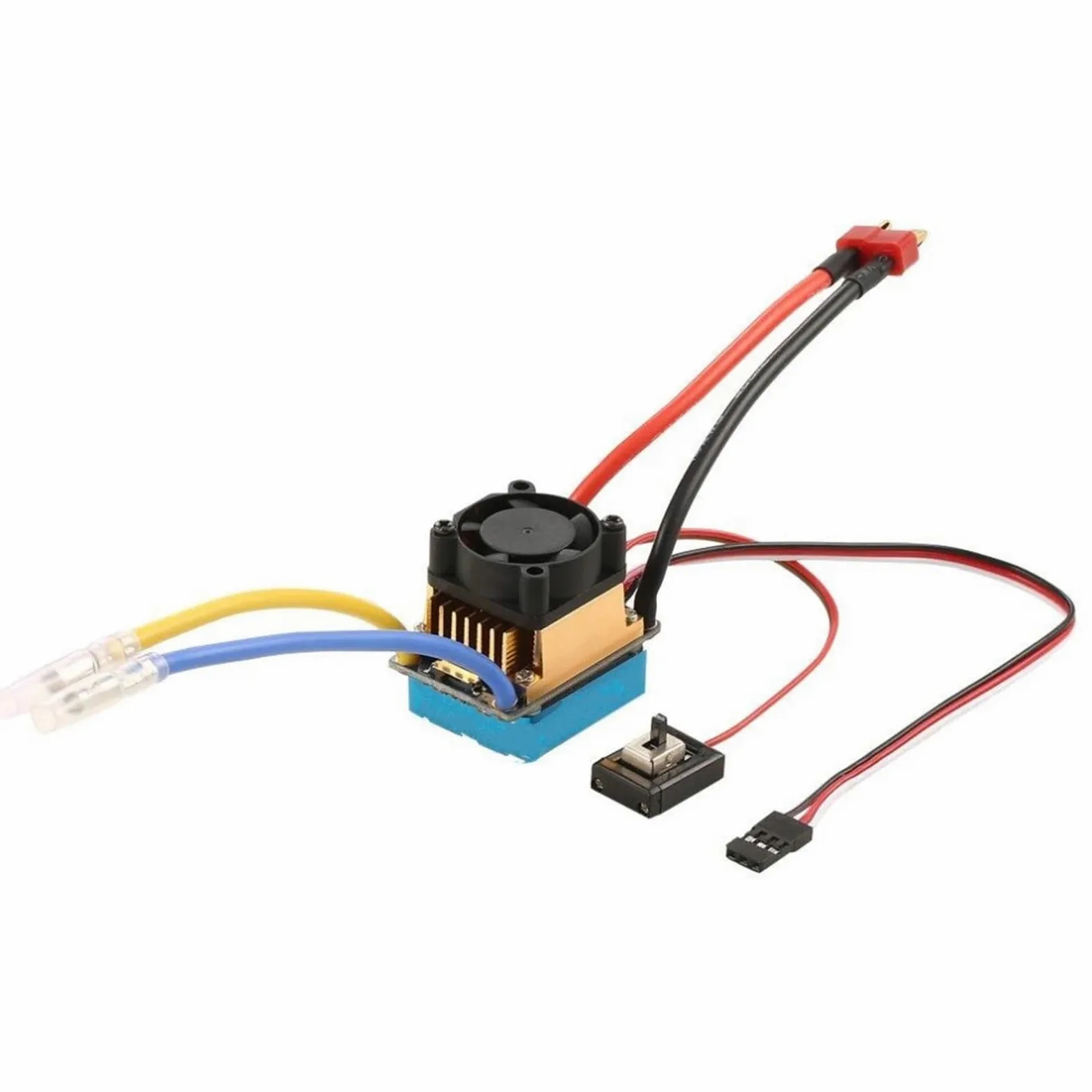 Per 1/10 60A Dual Mode Regolatore Velocità Spazzolato ESC Con Ventola Raffreddamento 2-3S LiPo 6-9NiMH RC Ricambi Auto Accessori ESC RC