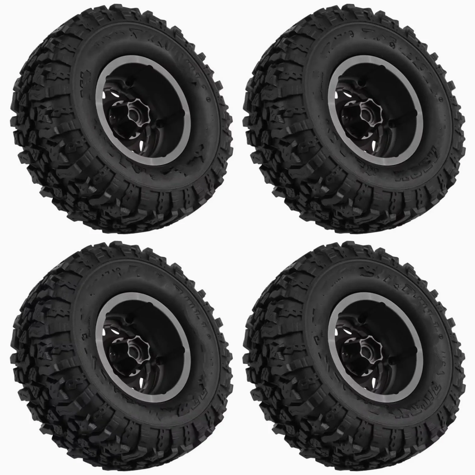 Compatibile Con Traxxas Per TRX4 Per TRX6 Per Axial Per SCX10 RR10 1/10 RC Crawler Car Parts 4 Pezzi In Metallo 2.2 Beadlock Cerchioni Pneumatici Set Accessori RC