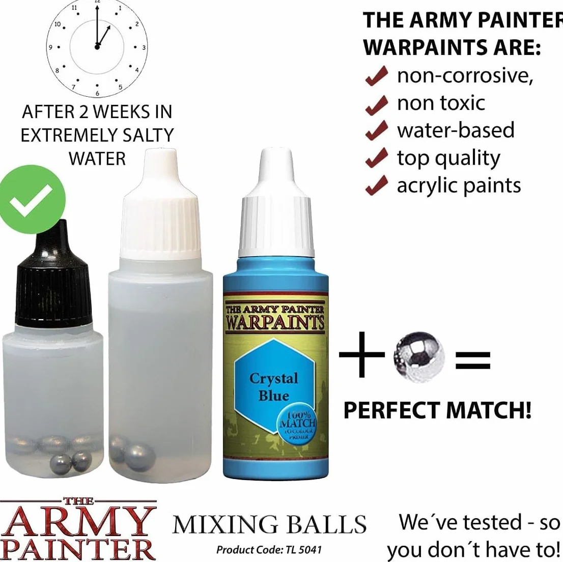 The Army Painter Mixing Balls, 100pz Palline di Agitazione dell'Inchiostro Inossidabile Inossidabile, Palline Agitatrici di 5,5 mm Ideali come Bottiglie di Pittura Acrilica Miniature