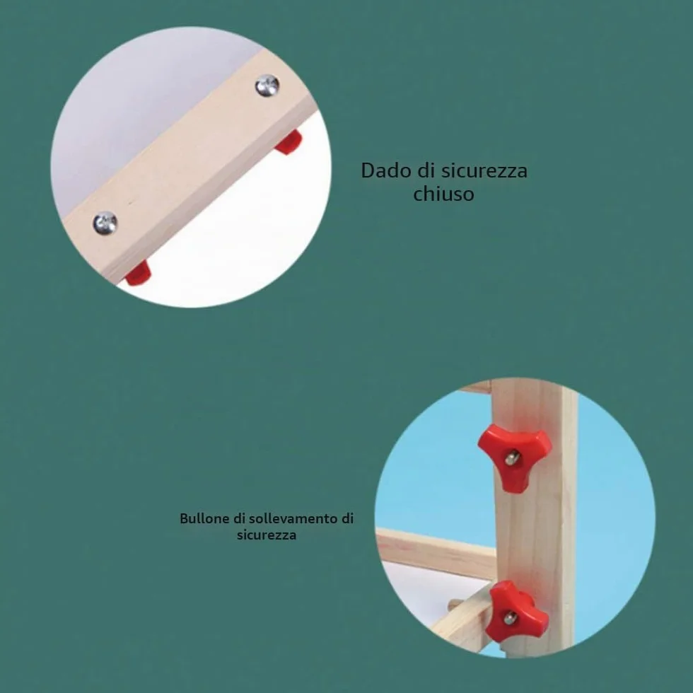 Lavagna per bambini a doppio lato 3 in 1 set 30 accessori legno magnetico bianco nero cavalletto 3-12 anni