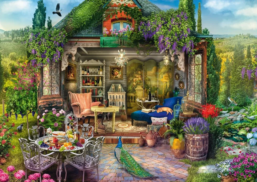 Schmidt 59794 La felicità della casetta in giardino nei vigneti, puzzle da 1000 pezzi