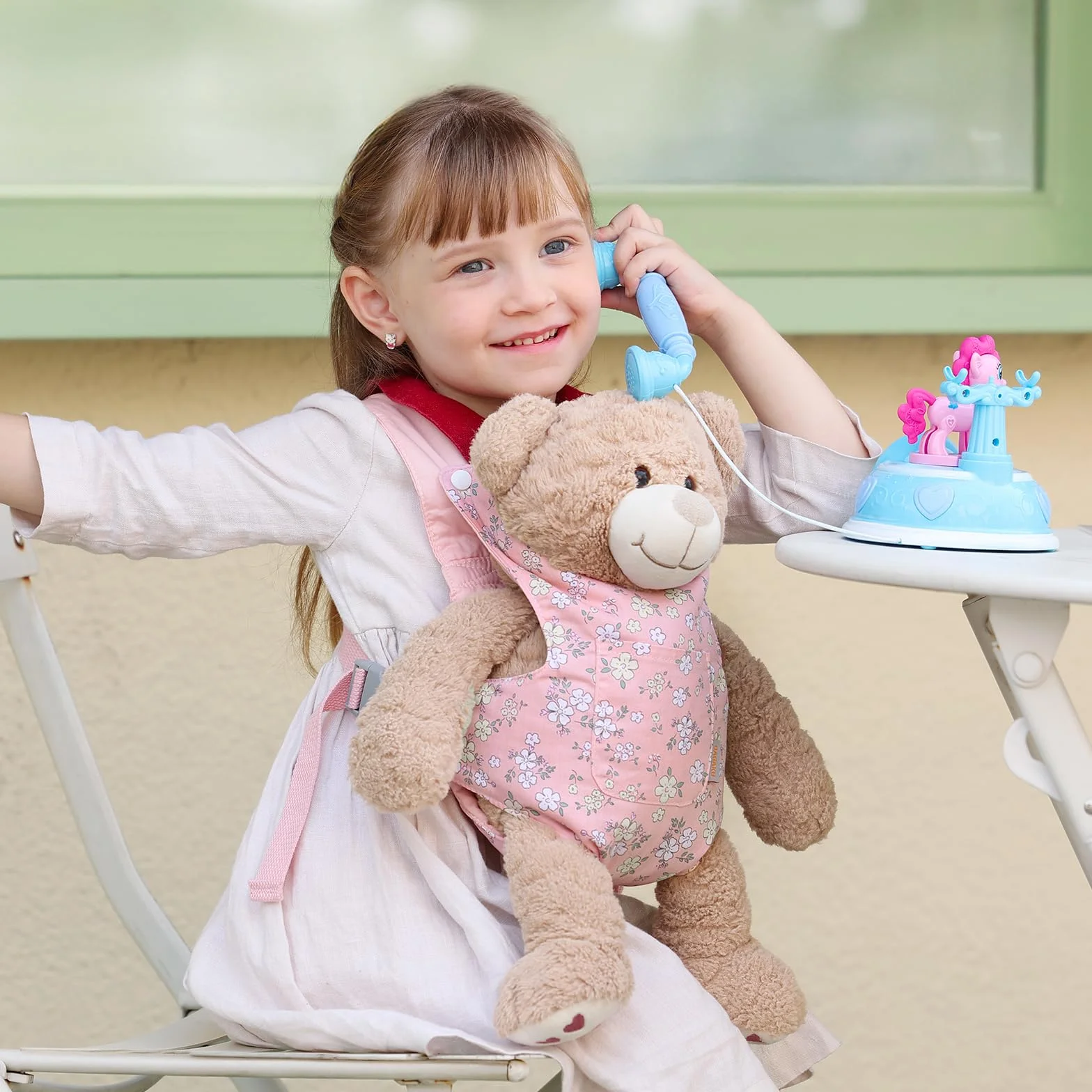 GAGAKU Marsupio per Bambole, Accessorio per Bambole, con Cinghie Regolabili, per Bambini, Rosa (Fiori a Pera)