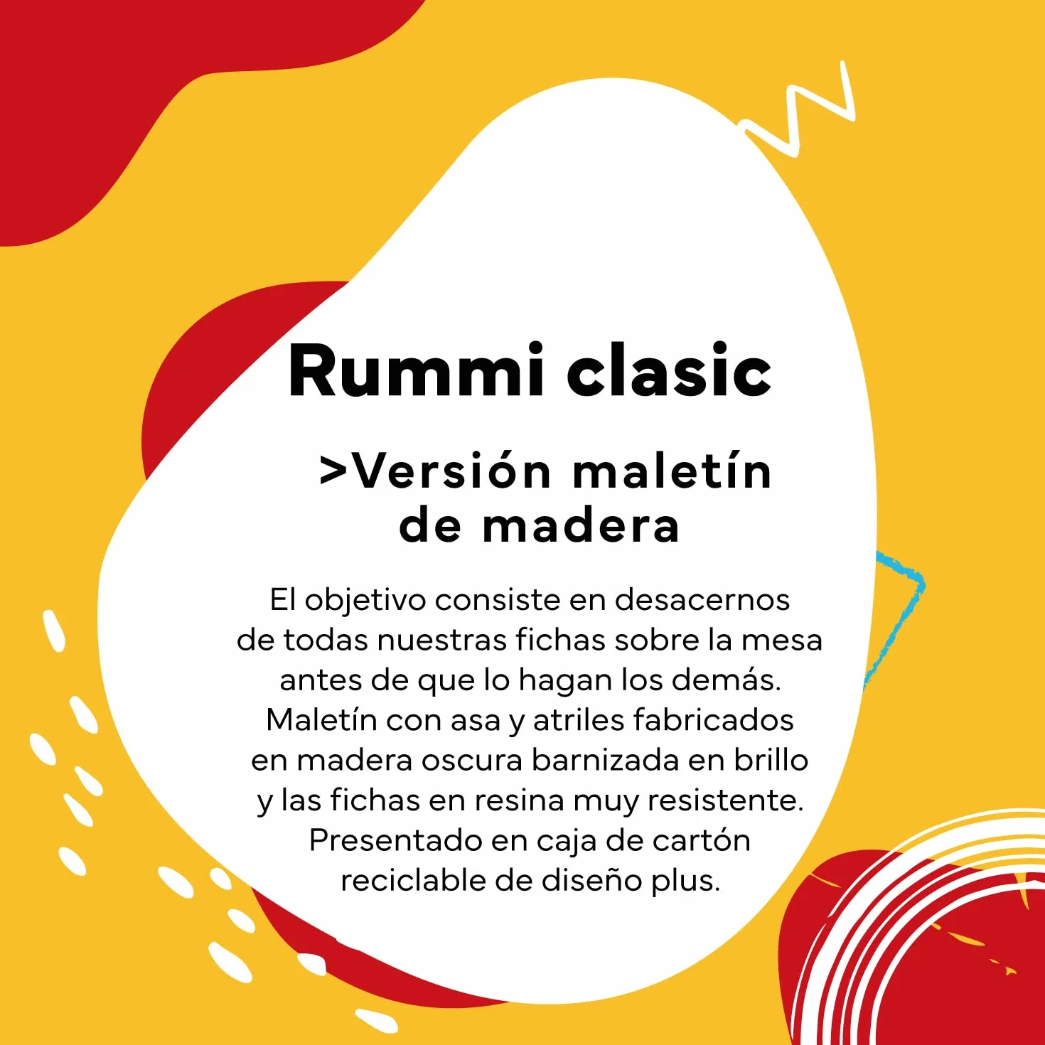 Cayro - Rummi Classic - Modello Elegante - + 8 - Divertente Gioco Da Tavolo - Ideale Per Bambini E Adulti - Valigetta E 4 Supporti In Legno - Da 2 A 4 Giocatori
