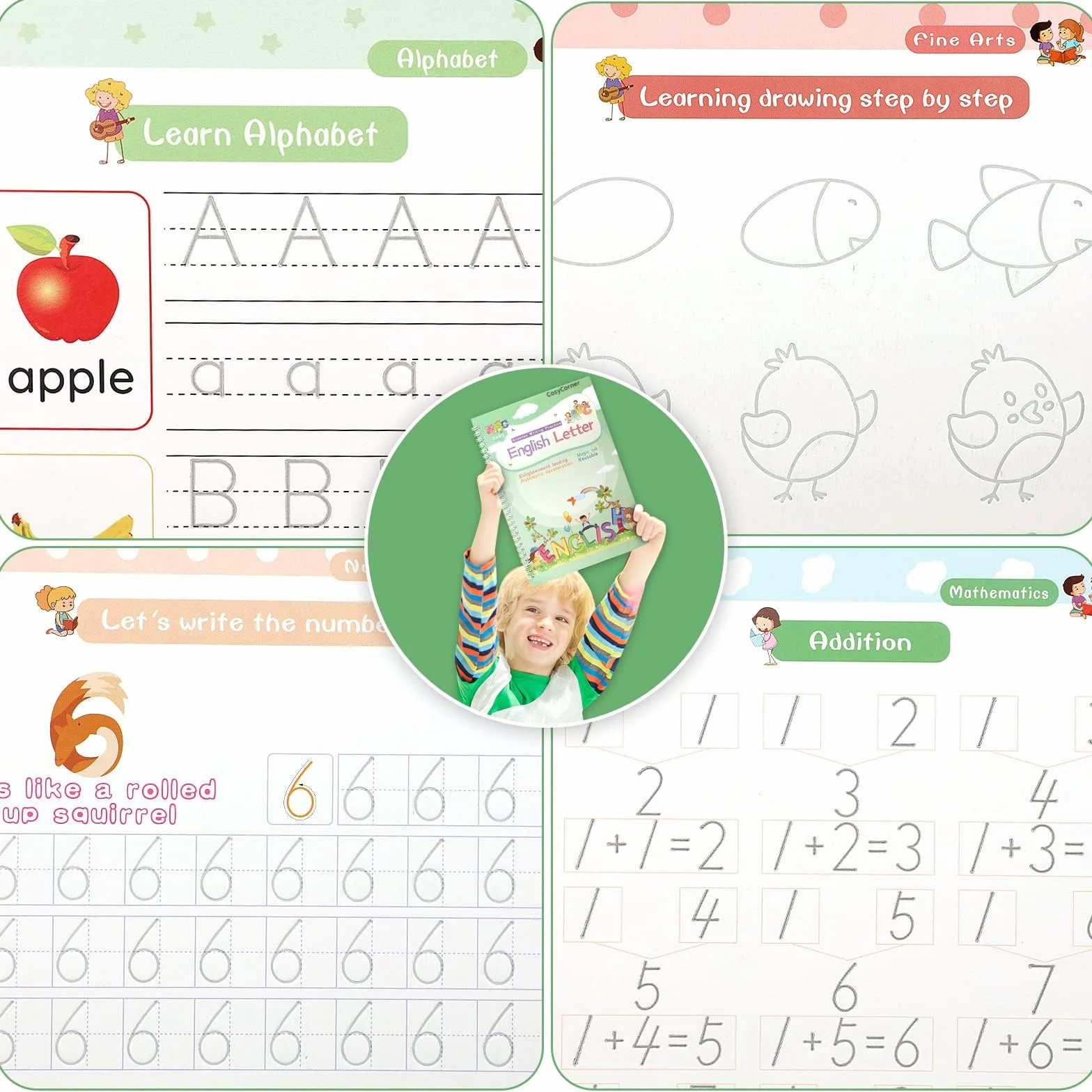 DigMonster quaderno inchiostro magico bambini riutilizzabile scanalature scrittura mano libro pratica