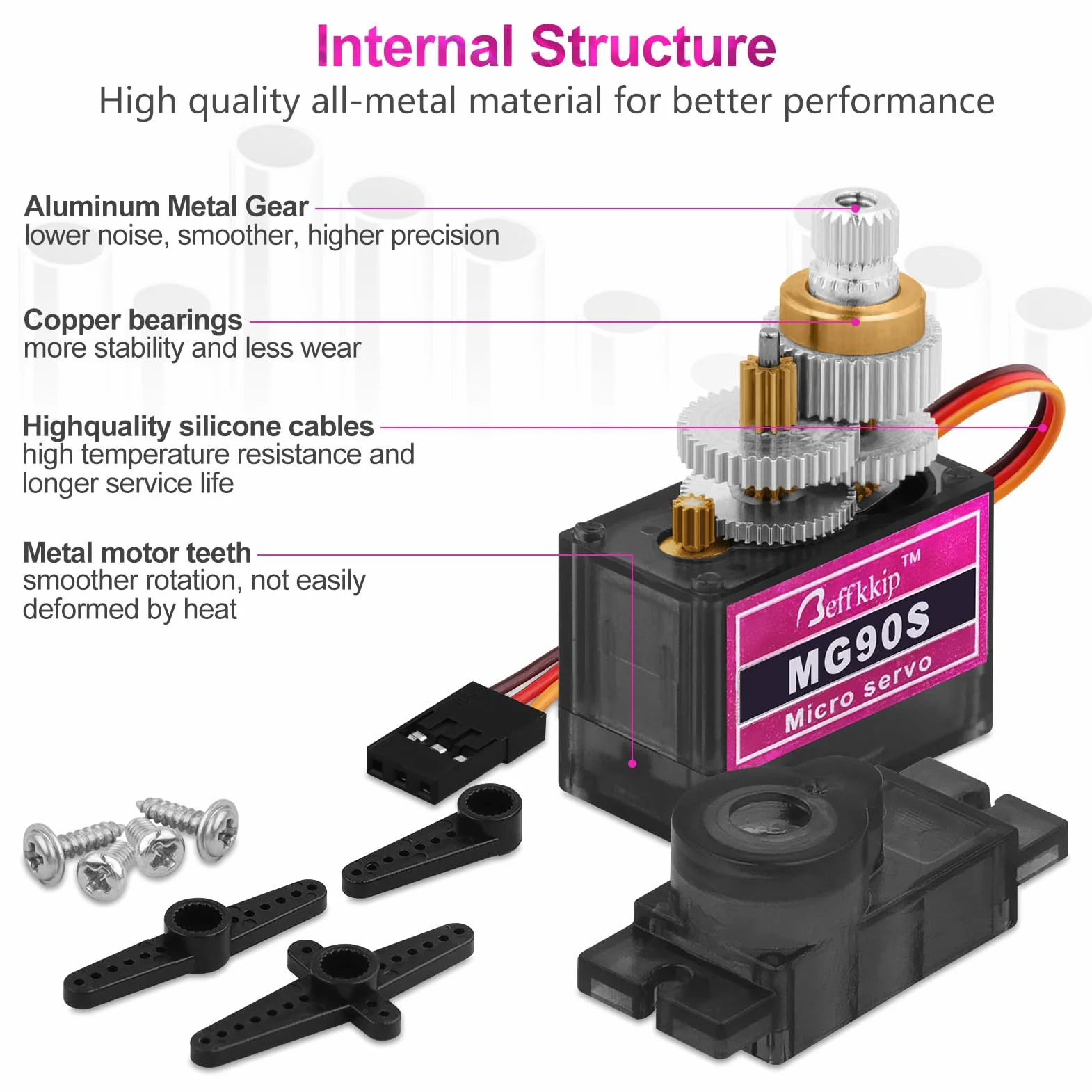 8Pcs MG90S 9g Servo Motore Micro Metal Gear per Robot Car Aereo RC Elicottero Arduino