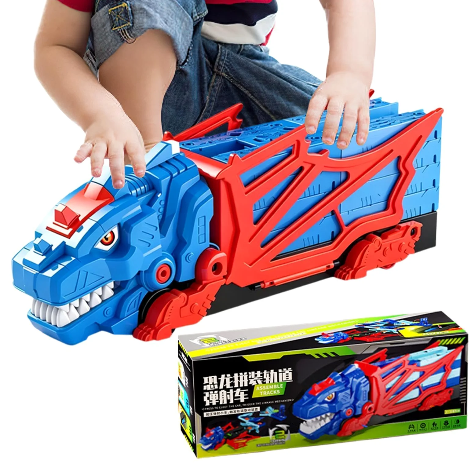 Generico Pista Dinosauri Giocattoli Interattivo Flessibile DIY Educativo | Set Pista Macchinine Per Bambini E Bambine Interno Esterno Prescuola Asilo Viaggio Compleanno