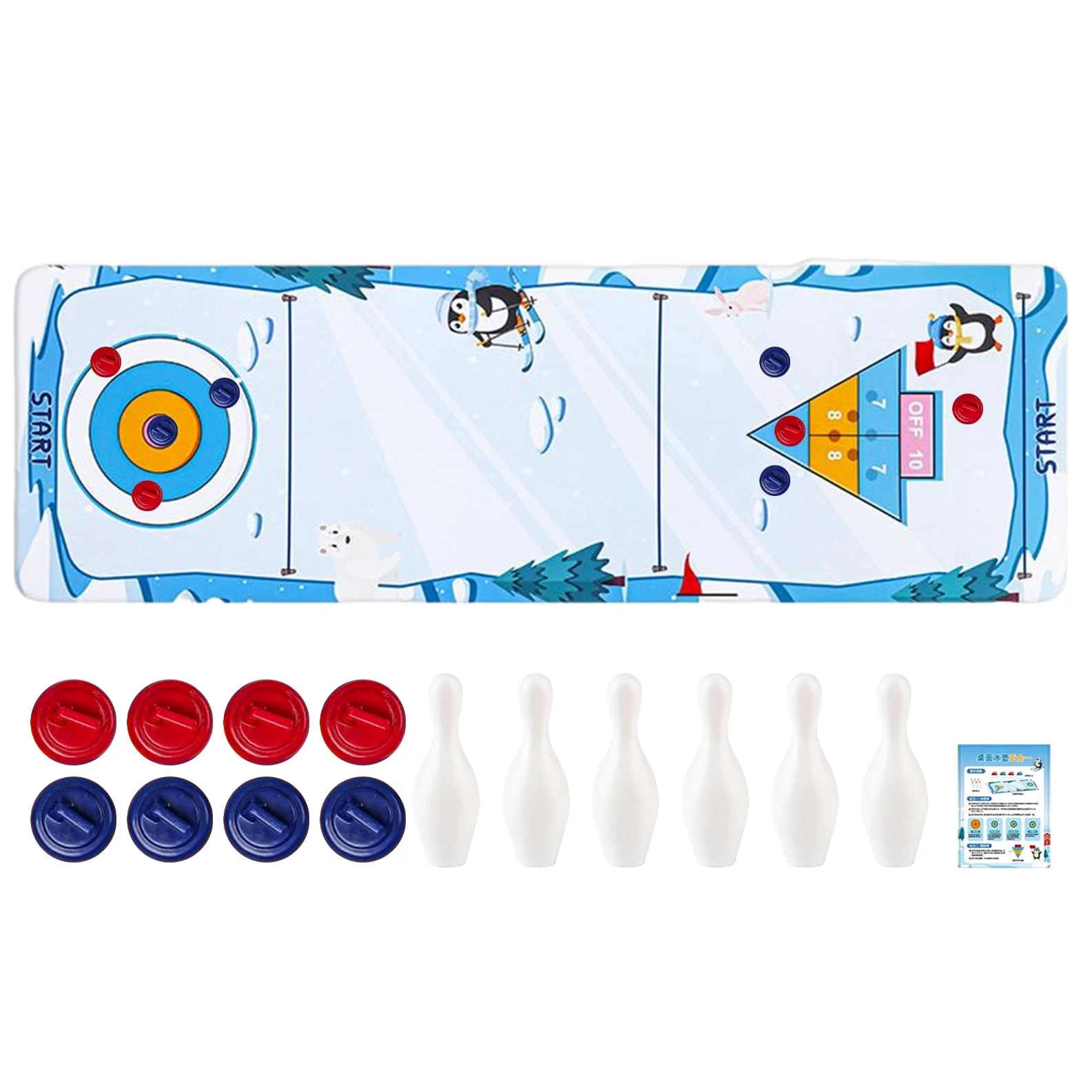 Gioco Curling,Set Combinato Bowling Per Tavolo | Divertente e Portatile per Tutti Appassionati Amici Famiglia Adulti Bambini