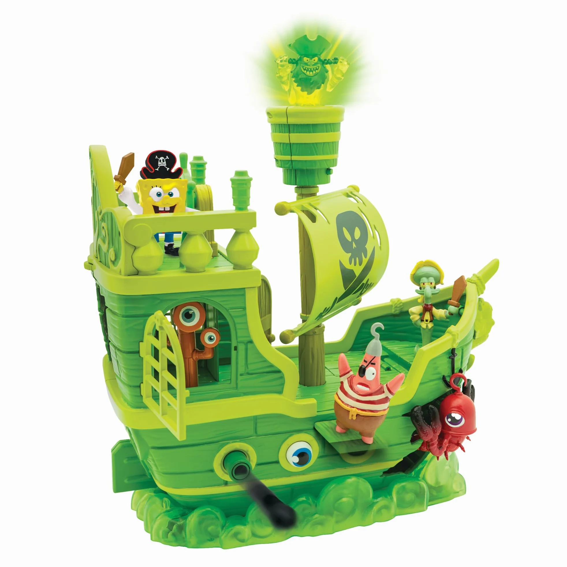 SpongeBob | Nave dell’Olandese Volante – Playset Interattivo con Luci, Movimento e 6 Personaggi del Film “Un’Avventura da Pirati” – Prodotto Ufficiale Nickelodeon