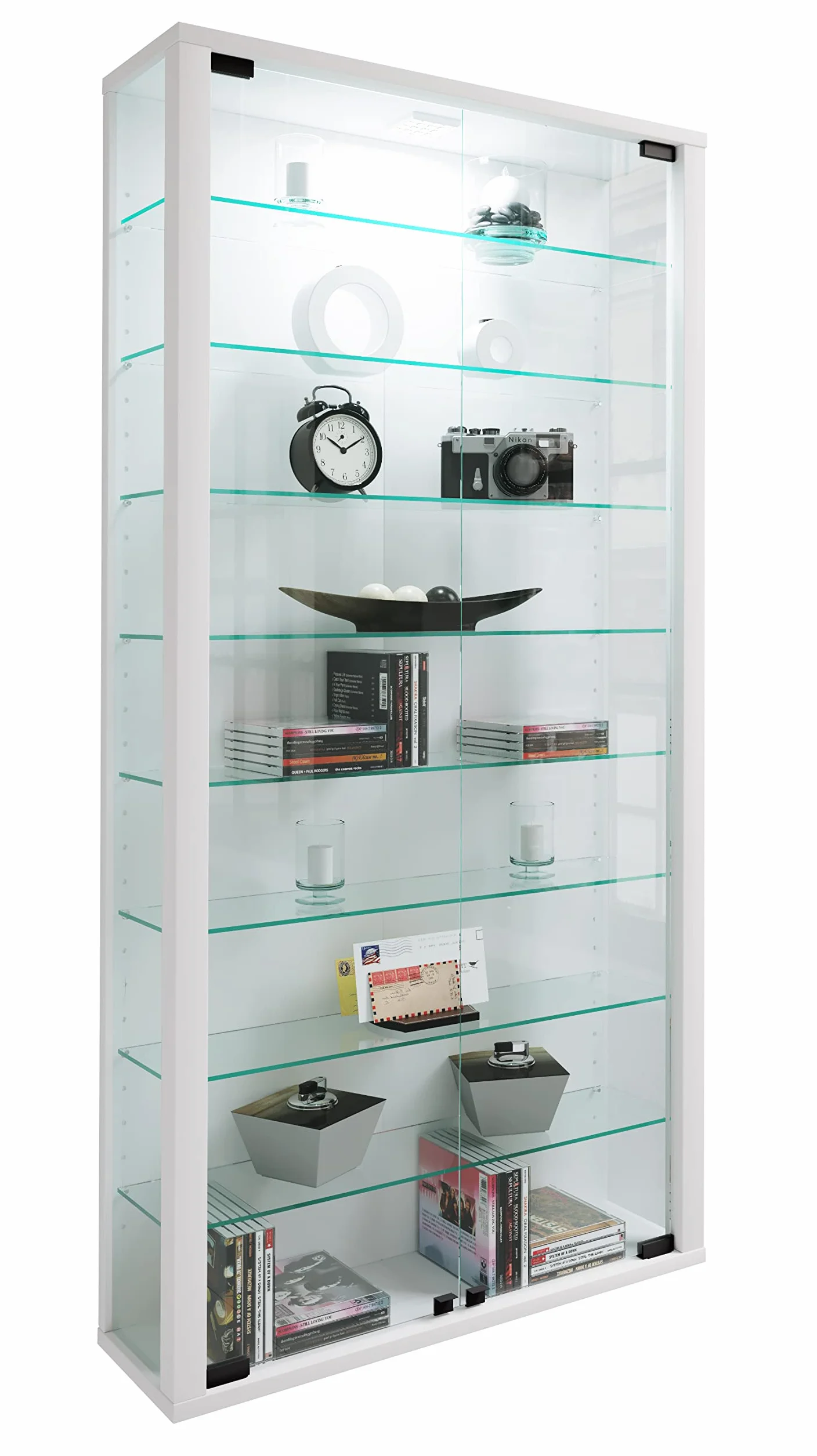 VCM "Vitrosa Maxi Armadietto da Parete, Senza Luce a LED, Colore: Bianco