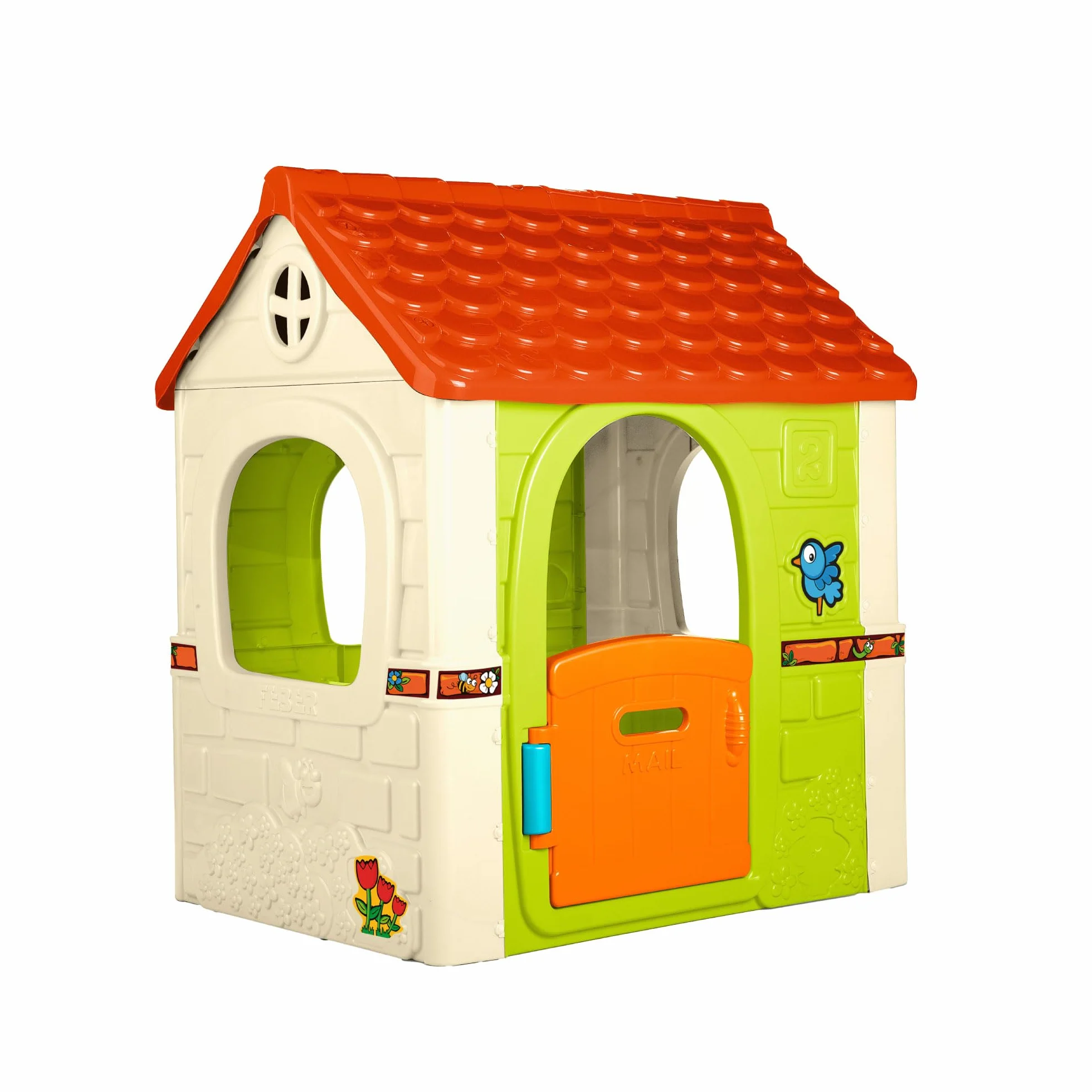 FEBER Fantasy House, Casetta Per Bambini con Porta Apribile, per Giocare in Casa o all'Aperto, Multicolore, Resistente e Facile da Montare, per Bambini e da 2 a 6 Anni, FEH17000