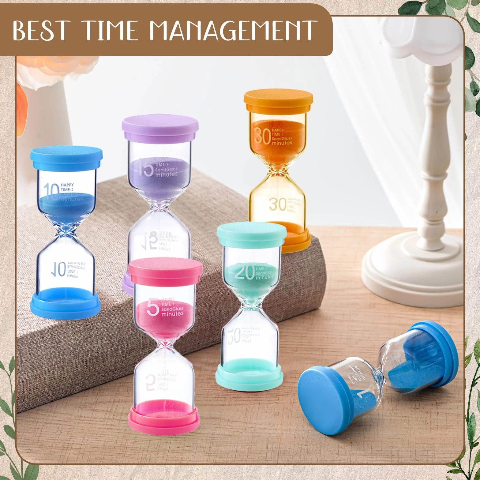 6 Pezzi Clessidra Bambini, Colorate Clessidre Set per Bambinis 1/5/10/15/20/30 Minuti, per Fetto come Timer Visivo Bambini, Educativo o come Clessidra Bomboniera