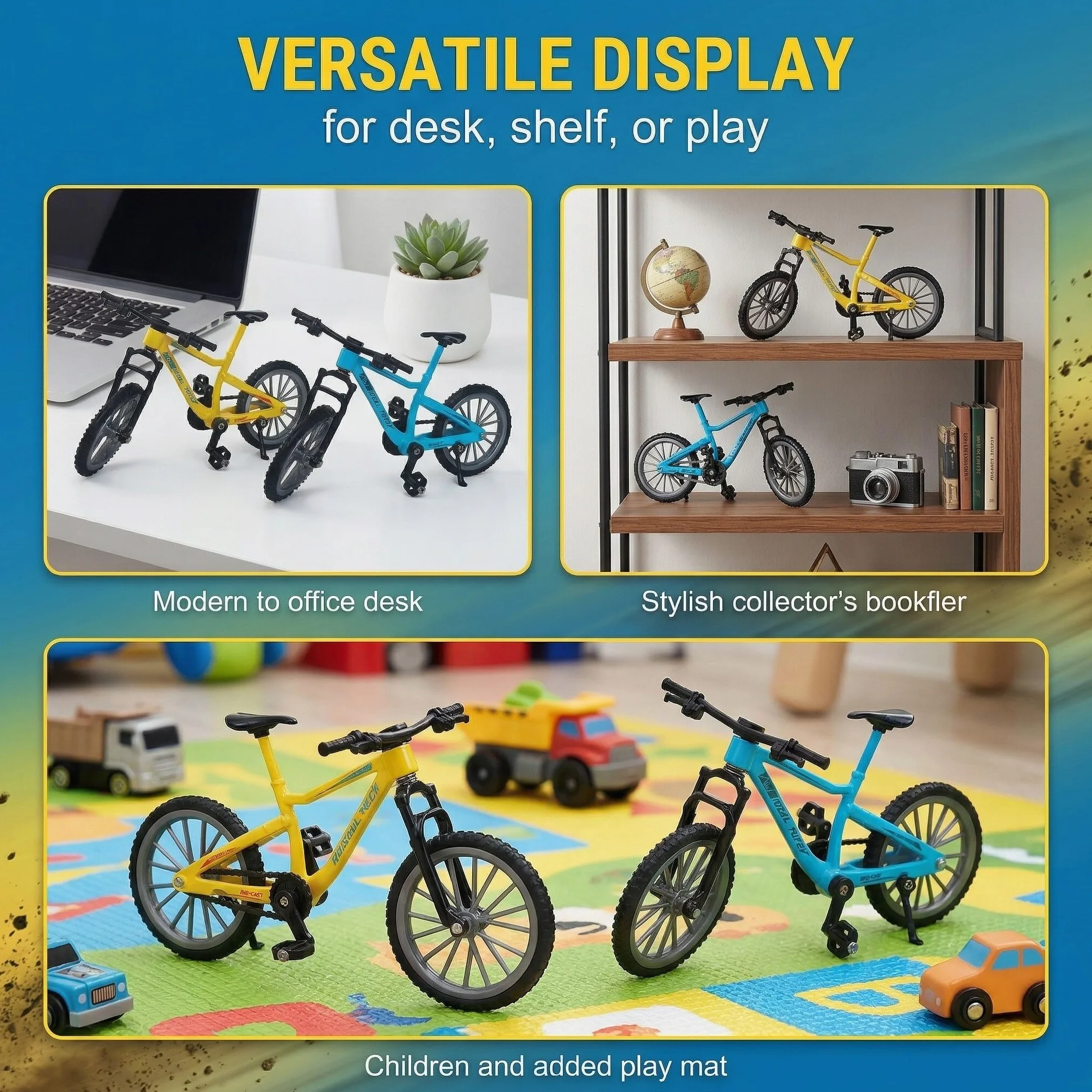 Giocattolo Mini Bici, 2 Pezzi Modellino di Bicicletta in Lega, Modello Mini Bici, Finger Mountain Bike, Della Bicicletta Della Lega Modellin Per l'insegnamento, Ufficio, Club, Casa
