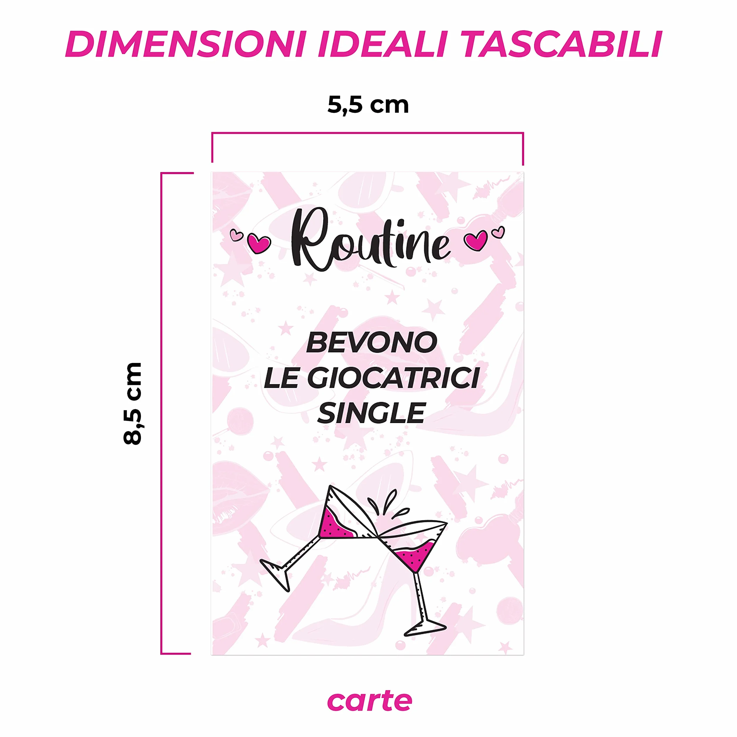 Giochi Alcolici Addio al Nubilato - di Carte per Bere - Kit Team Bride to Be - Accessori Gadget Amiche della Sposa, 100 pz