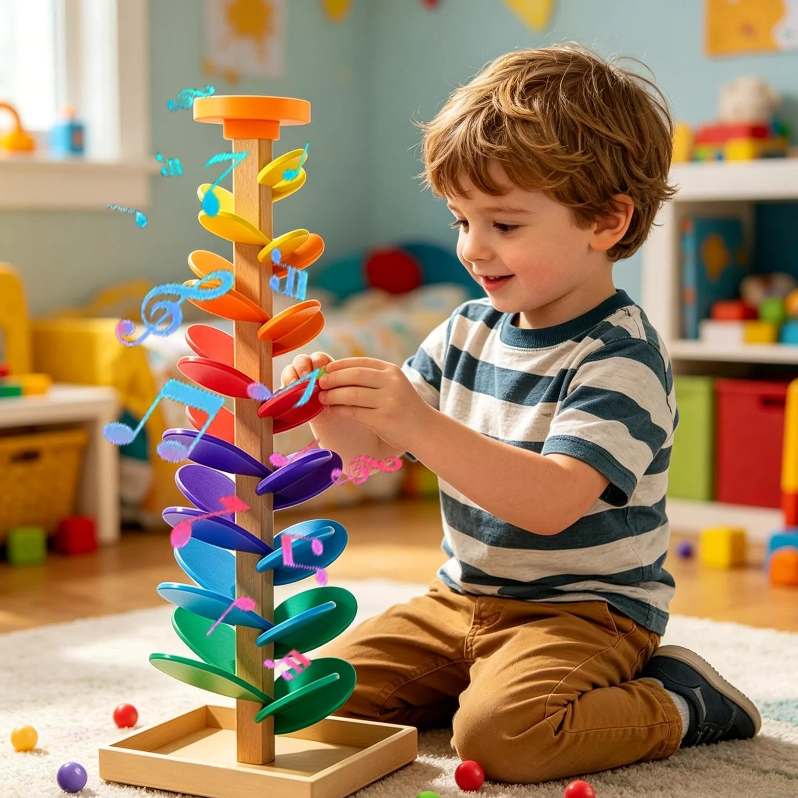 Pista di Biglie Giocattoli Educativi in Legno Interattivi | Di Pista A Biglie Musicale Ad Albero Per Bambini Per Bambini E Bambine, Casa, Asilo, Feste Di Compleanno