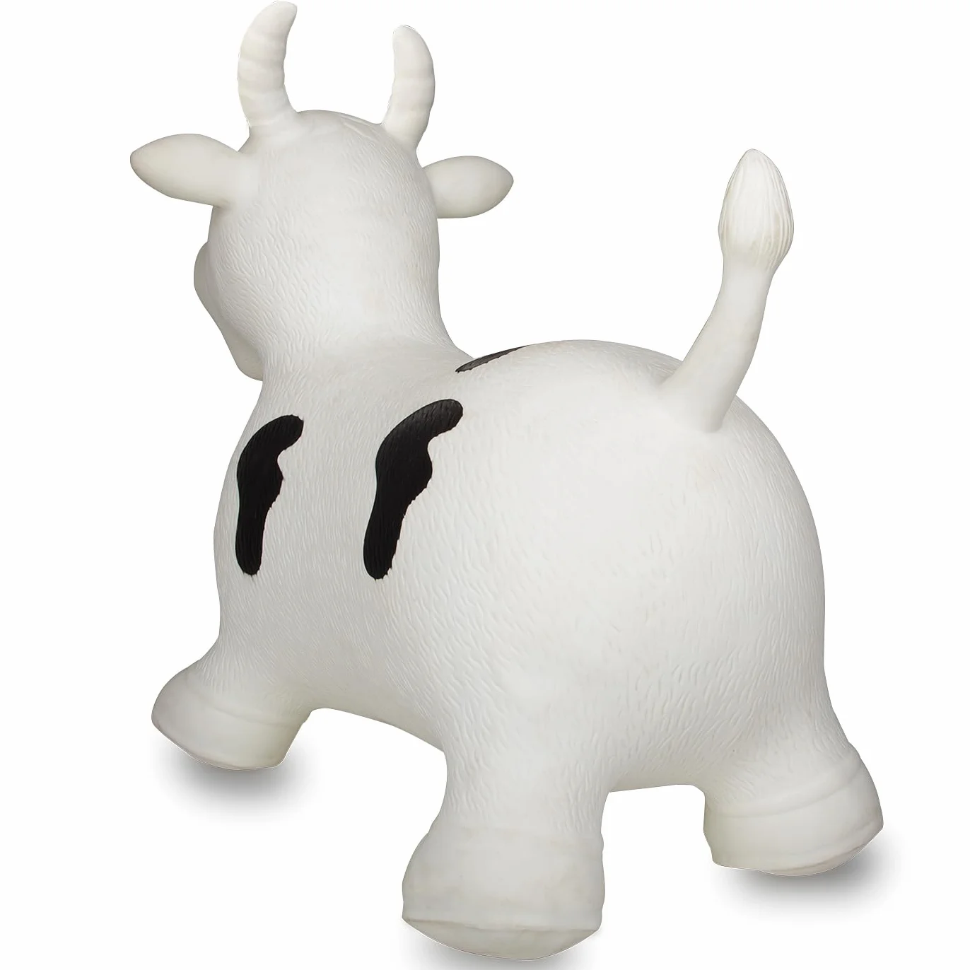 Jamara 460318 - Animale salterino Toro bianco/nero con pompa – Sviluppa l'equilibrio e capacità motorie, Orecchie come sostegno, Robusto e resistente fino a 50 Kg