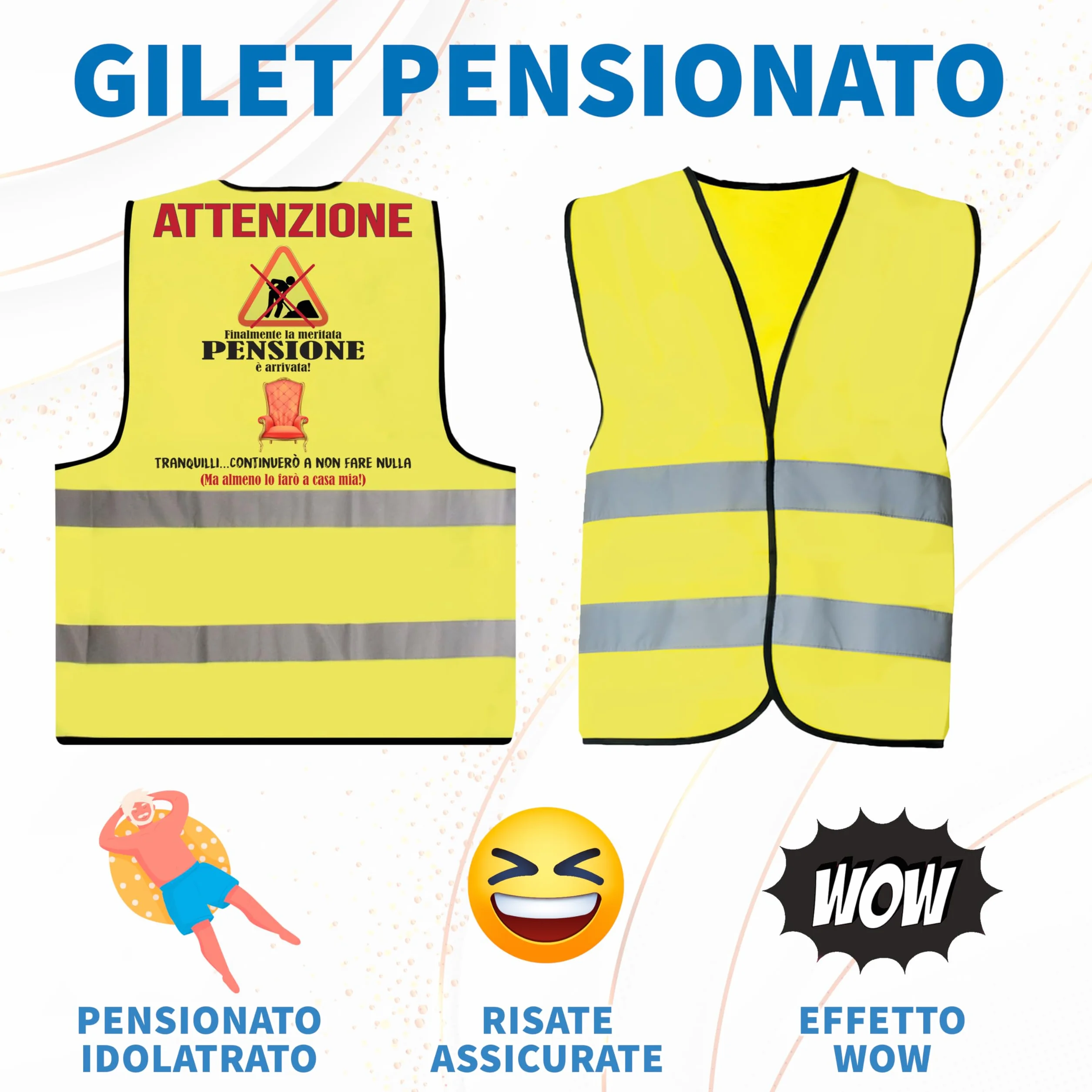 Gilet Pensione Divertente - Idea Regalo Pensione Uomo Originale - Regali per Pensione Gadget Scherzi Pensionato Originali