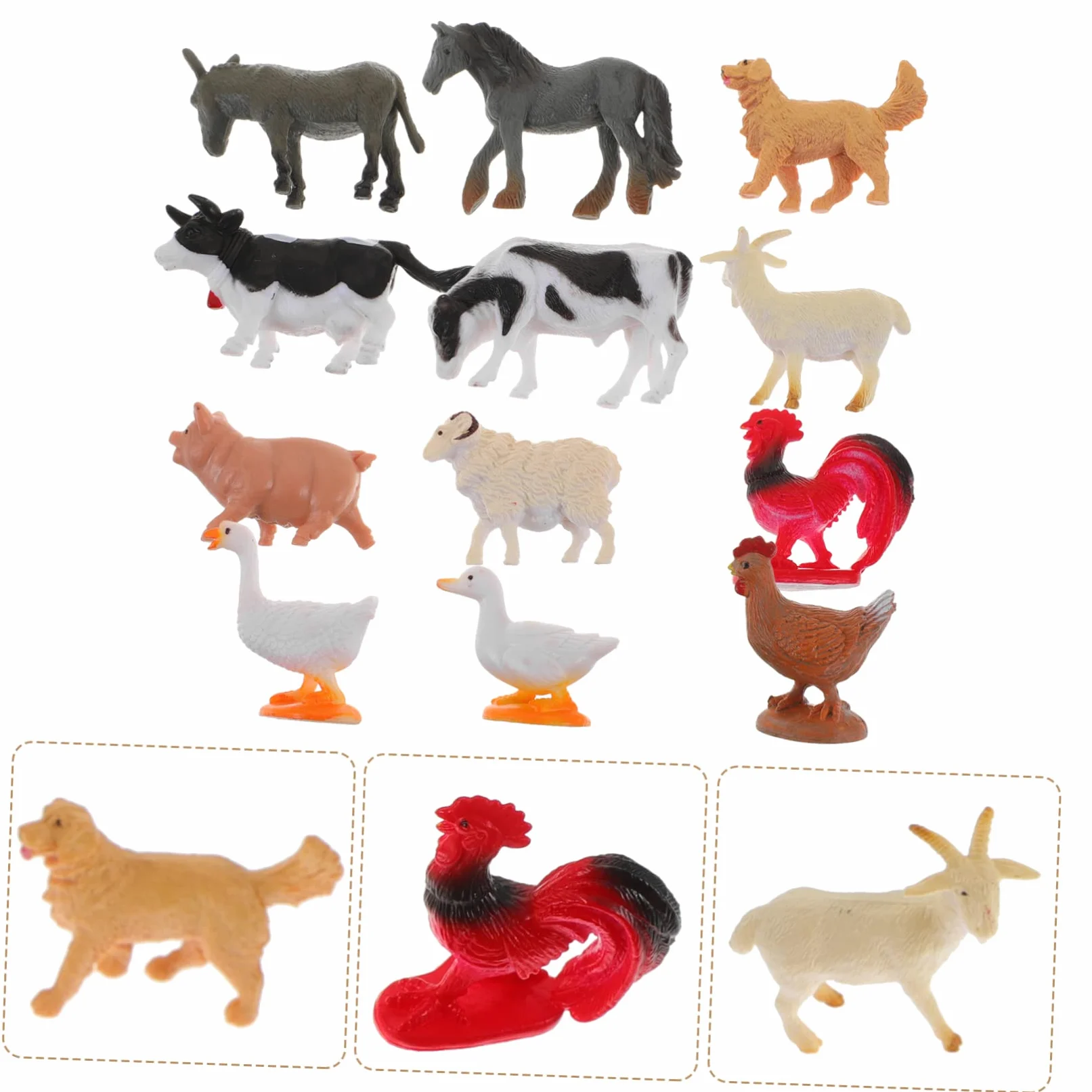 Zerodeko 36pezzi Miniature Animal Figurines Simulazione Di Animali Per Decorazione e Paesaggi Modelli Per Terrari e Decorazioni Domestiche Di Statuine Di Animali Della Fattoria