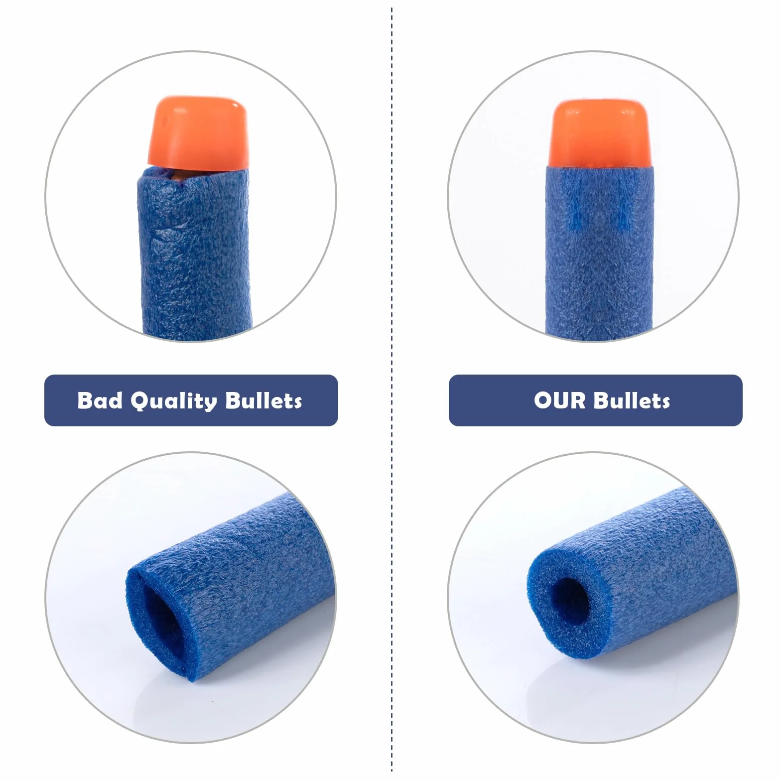 Dardi Proiettili per Pistola Nerf N Strike Elite Blaster Ricambio Munizioni Ricarica Compatibili 200 Pezzi Blu Bianco