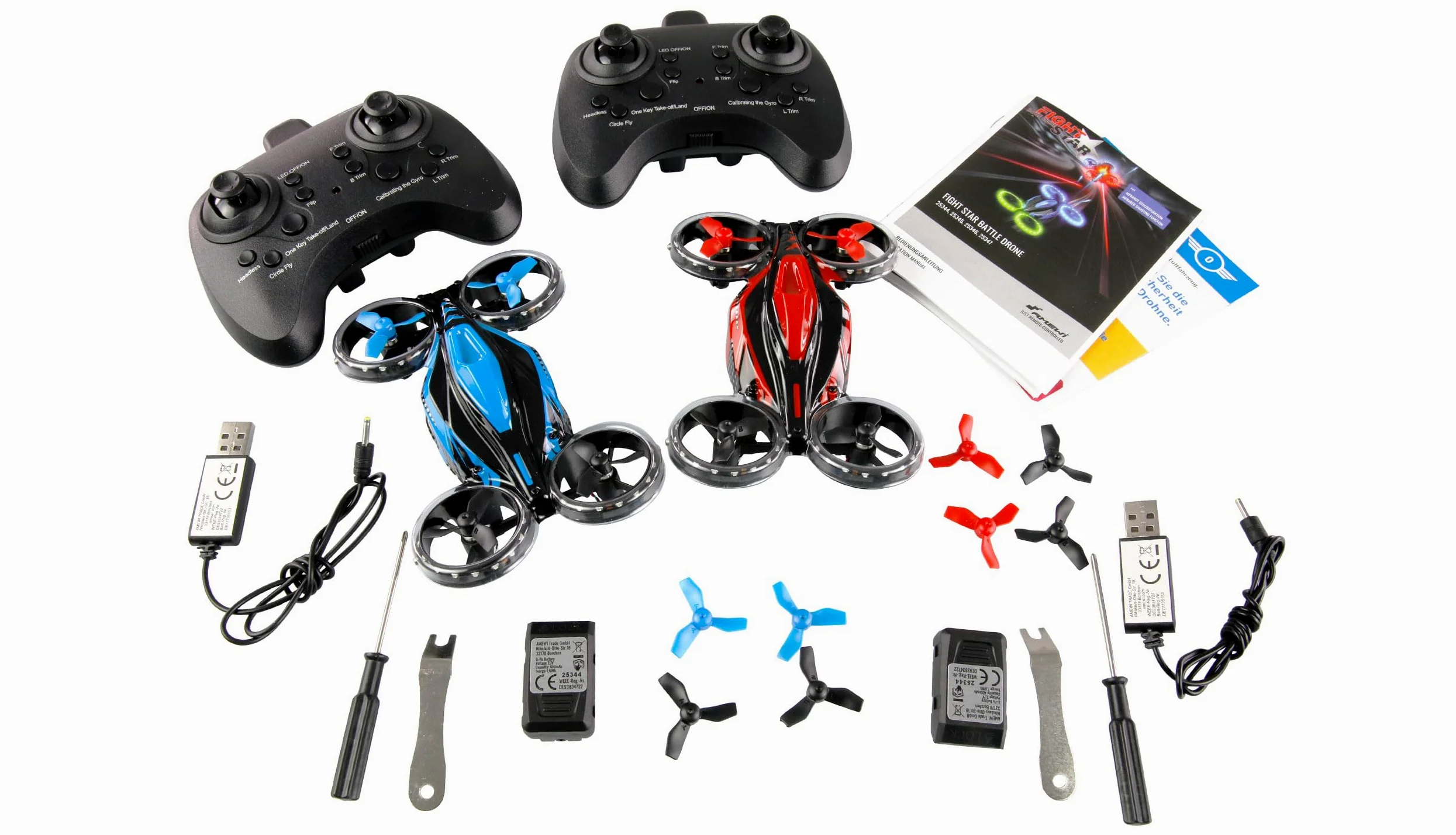 Amewi FightStar - Drone da battaglia RTF rosso e blu