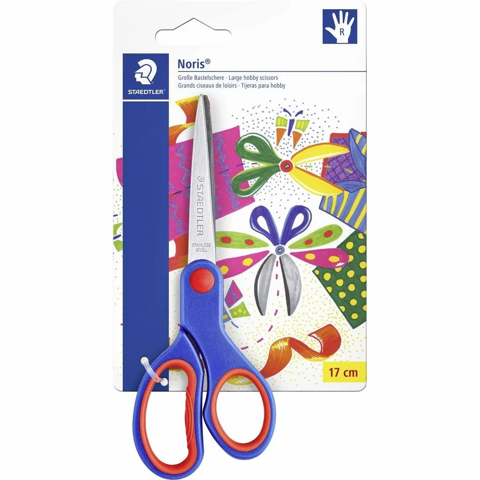 Staedtler Noris - Forbici Punta Arrotondata con Impugnatura Ergonomica, Forbici Scuola Elementare e Media con Lame Arrotondate in Acciaio, Forbice Multiuso Ideale per Casa, Ufficio, Hobby e Bricolage