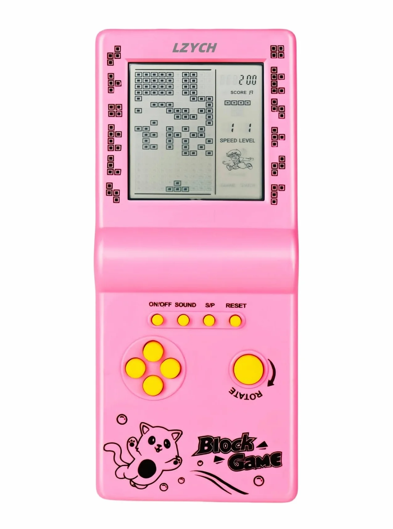 Console di Gioco in Mattoni 23 Gioco retrò Blocchi/Corse/Carri Armati Difficoltà Regolabile 2 Batterie AA Alimentate Bambini/Studenti Compleanno/Regalo di Natale Giocattolo Puzzle (Rosa)