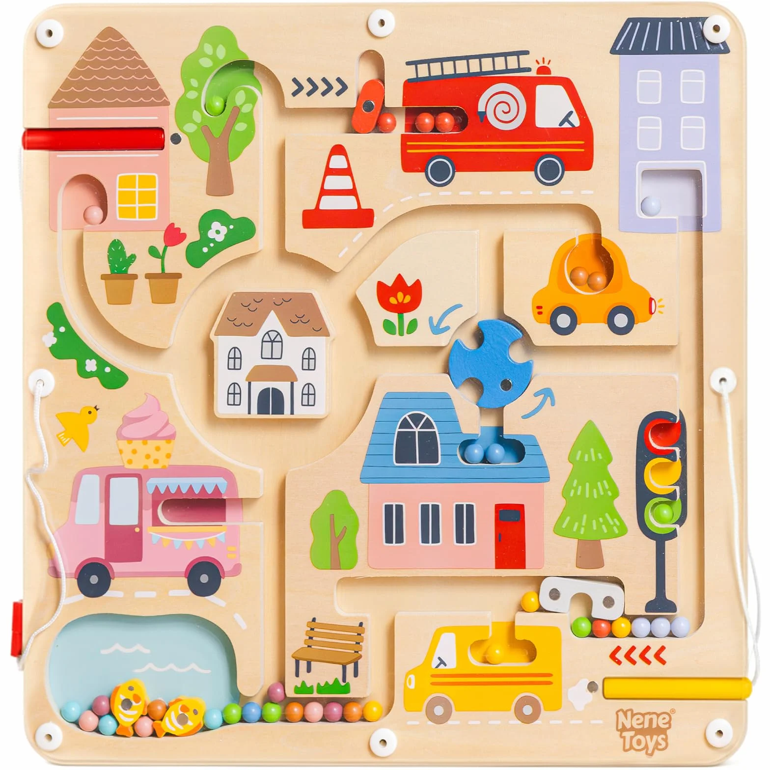 Nene Toys Labirinto Magnetico per Bambini 2+ Anni – Gioco Magnetico da Viaggio Busy Board Montessori