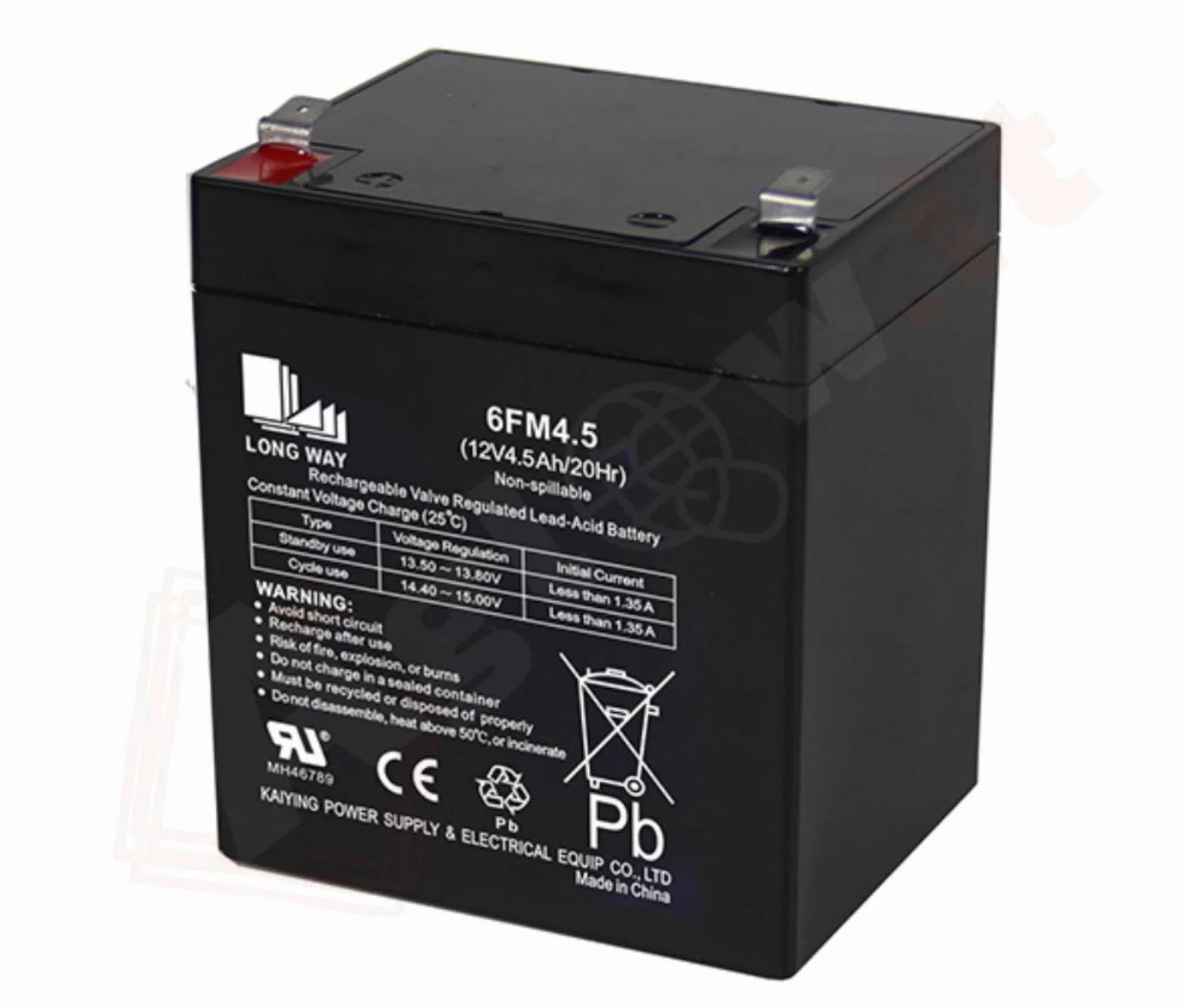 Batteria al Piombo 12v 4.5A 6FM4.5 AGM VRLA Ricaricabile con Attacchi Faston, Auto elettrica per bambini a tre ruote, Auto da drift per bambini