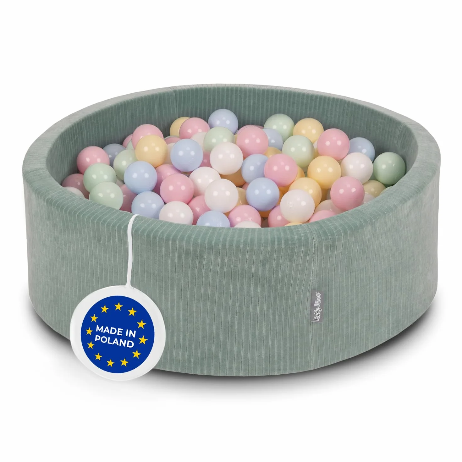 KiddyMoon Piscina 90X30cm/200 Palline In Schiuma Rotonda Morbida Per Bambini