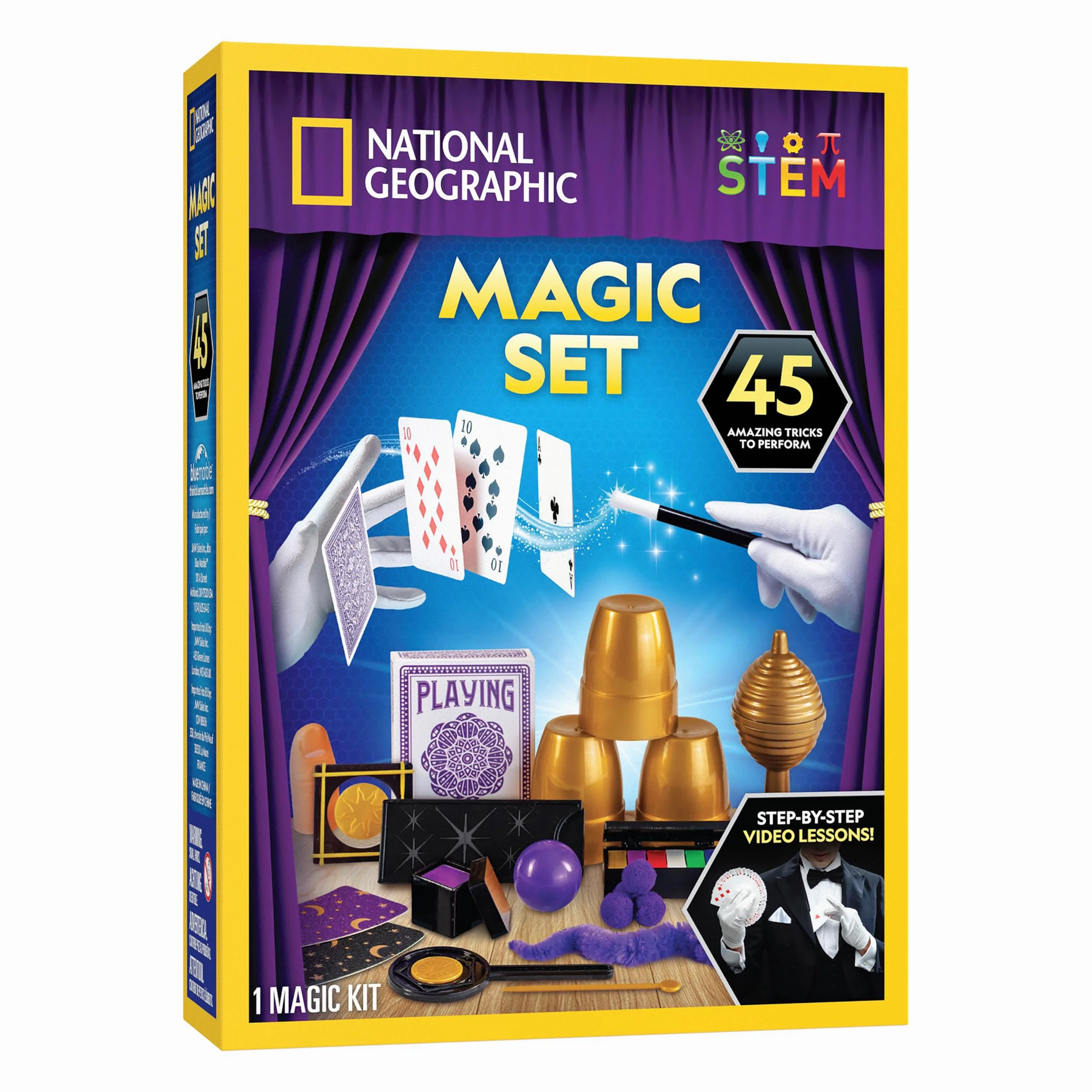 National Geographic Kids Magic Set - 45 trucchi magici per bambini da eseguire con istruzioni video passo passo per ogni trucco fornito da un mago professionista, giocattoli per ragazzi e ragazze